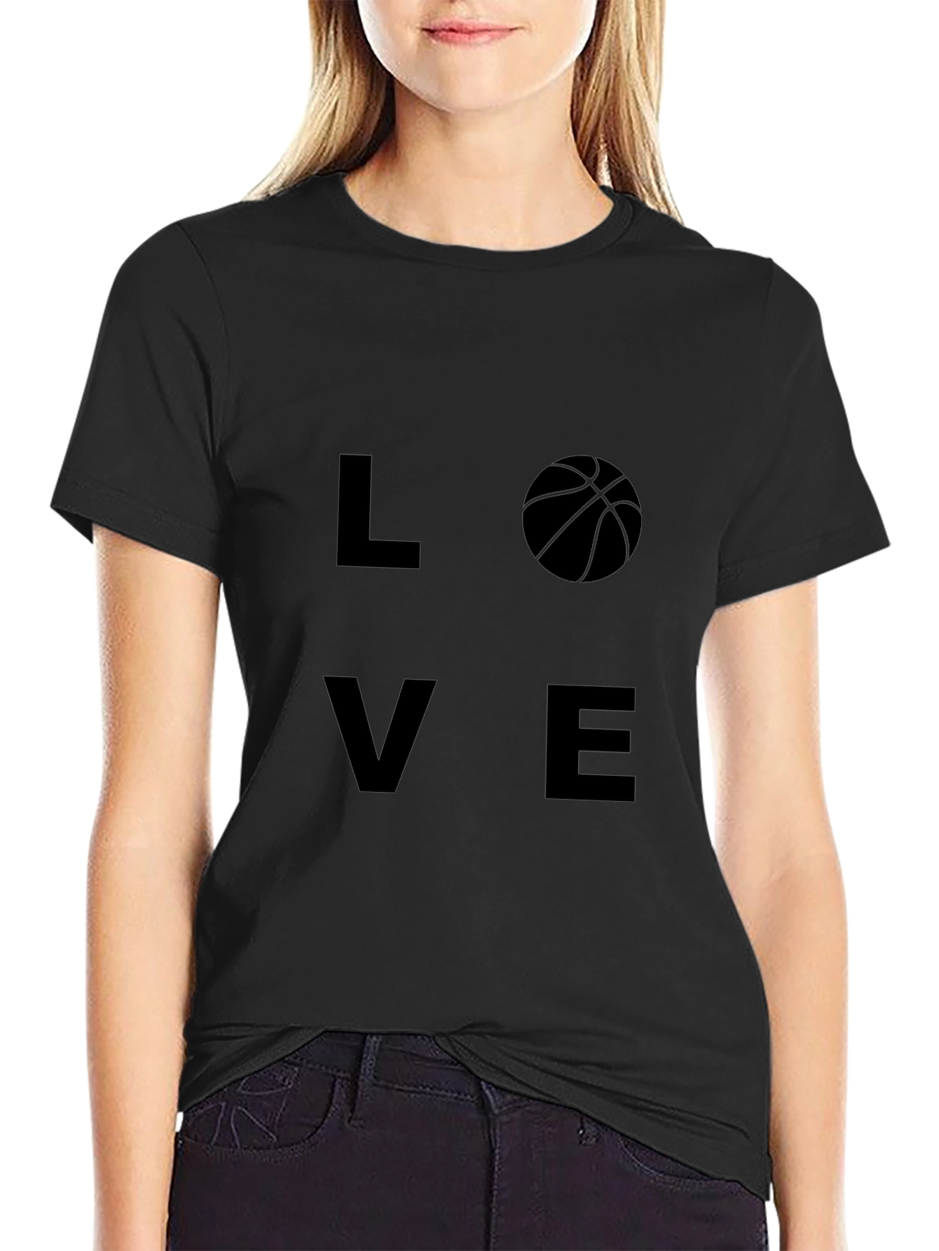 Black Love Basketball Graphic T-Shirt view 2