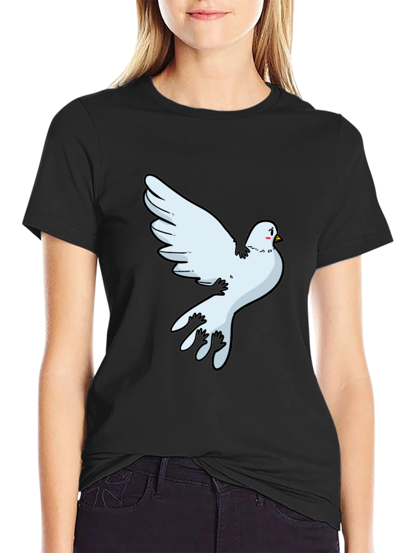 Black Dove Graphic Black T-Shirt - Soft Cotton Blend view 2