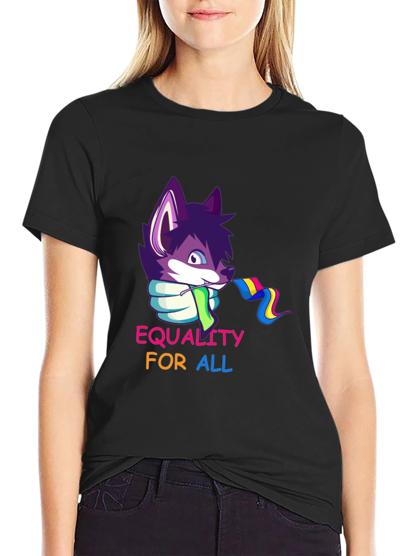 Black Equality For All T-Shirt view 2