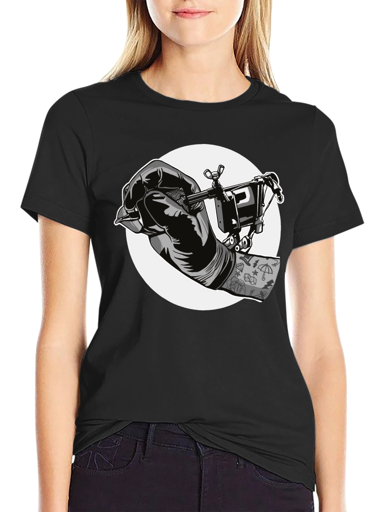 Black Tattoo Artist Graphic T-Shirt view 2