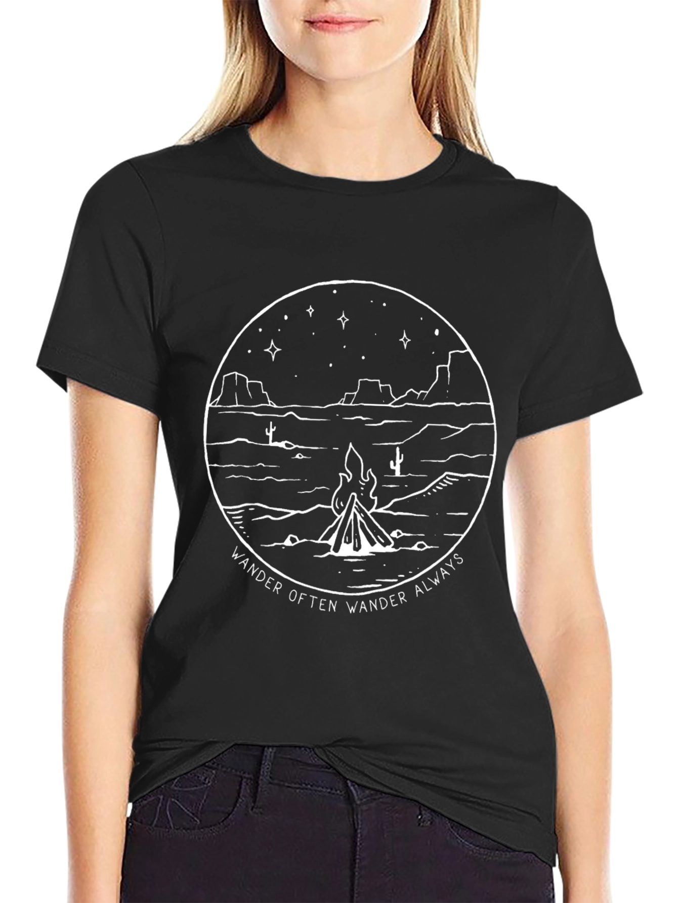Black Wander Often Graphic T-Shirt - Adventure Tee view 2
