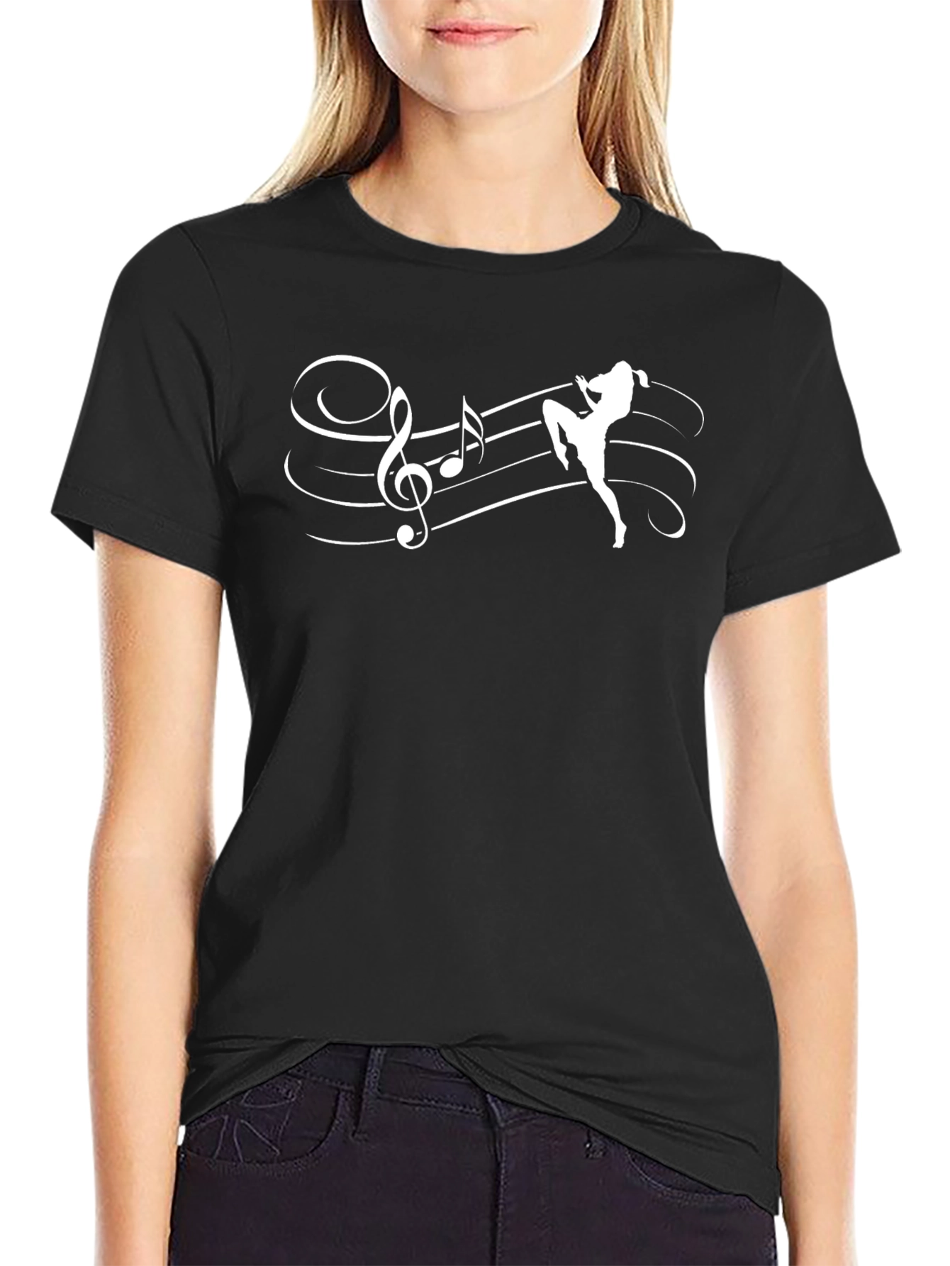 Black Musical Kickboxing Black T-Shirt - Unique Design view 2