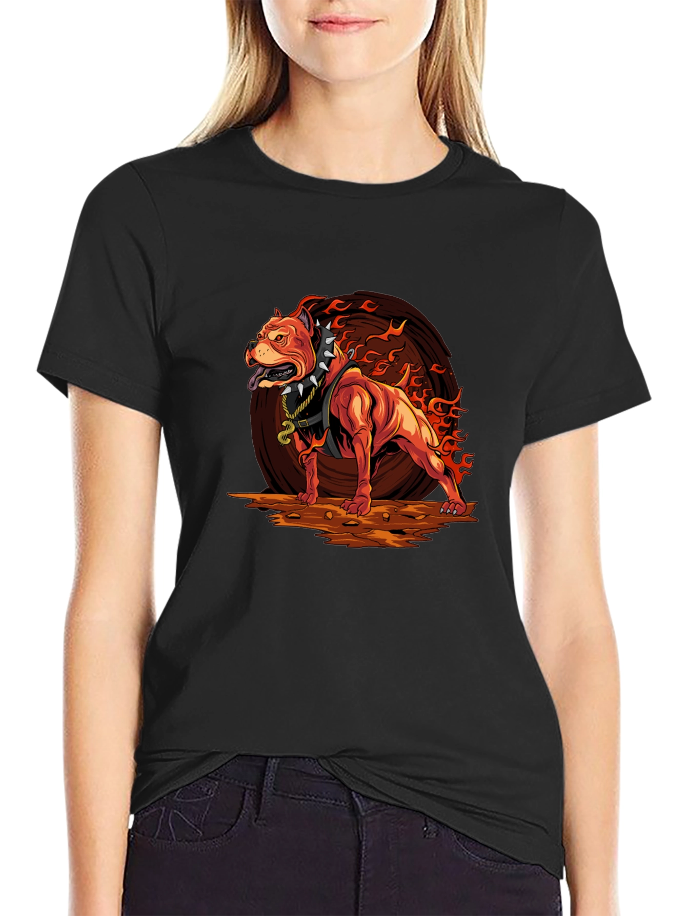 Fiery Pitbull Graphic Tee - Bold Streetwear - 2