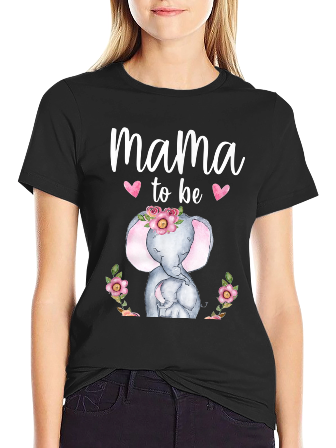 Mama To Be Elephant Graphic T-Shirt - 2