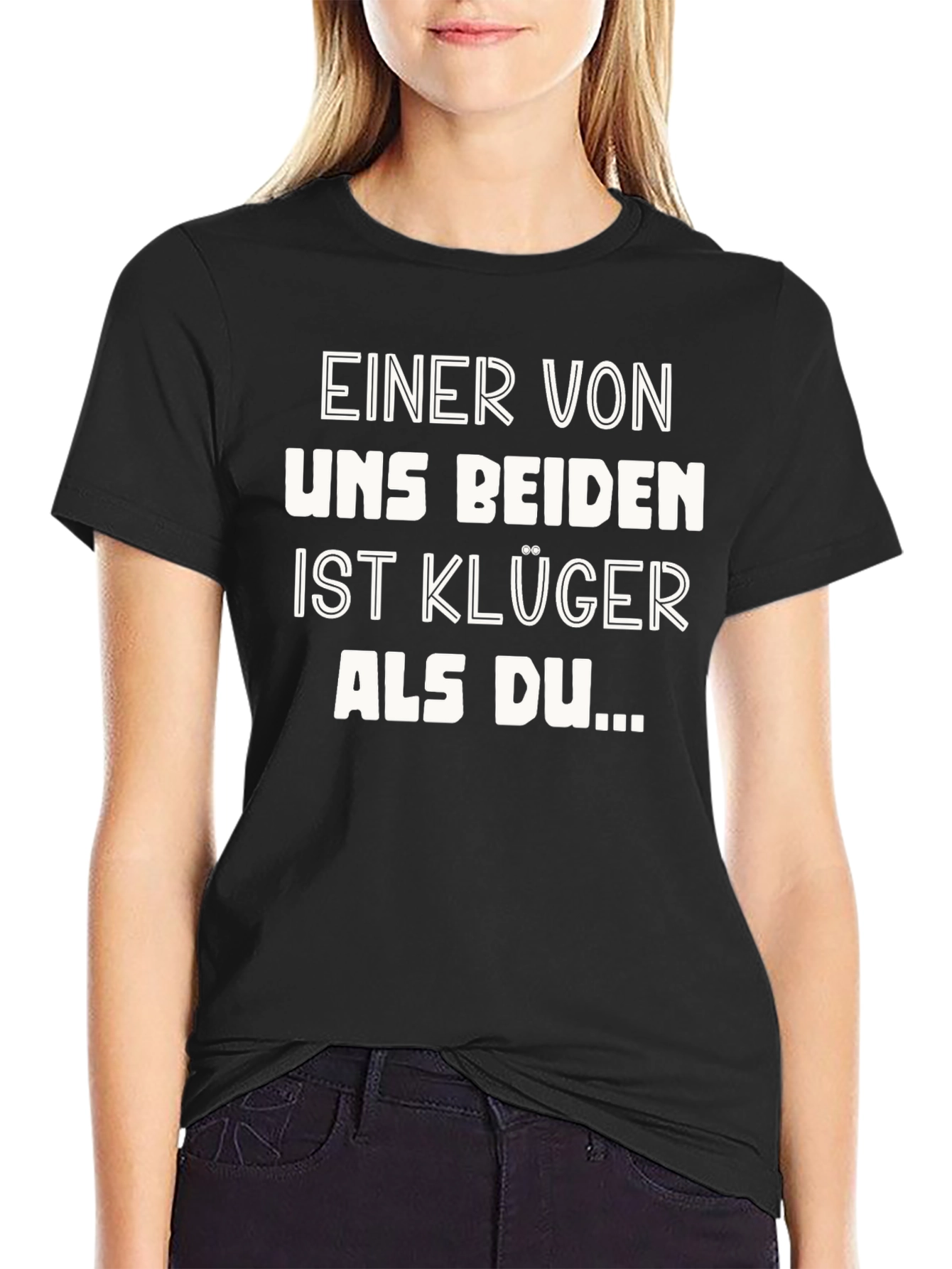 Black Funny German Slogan T-Shirt: Smarter Than You view 2