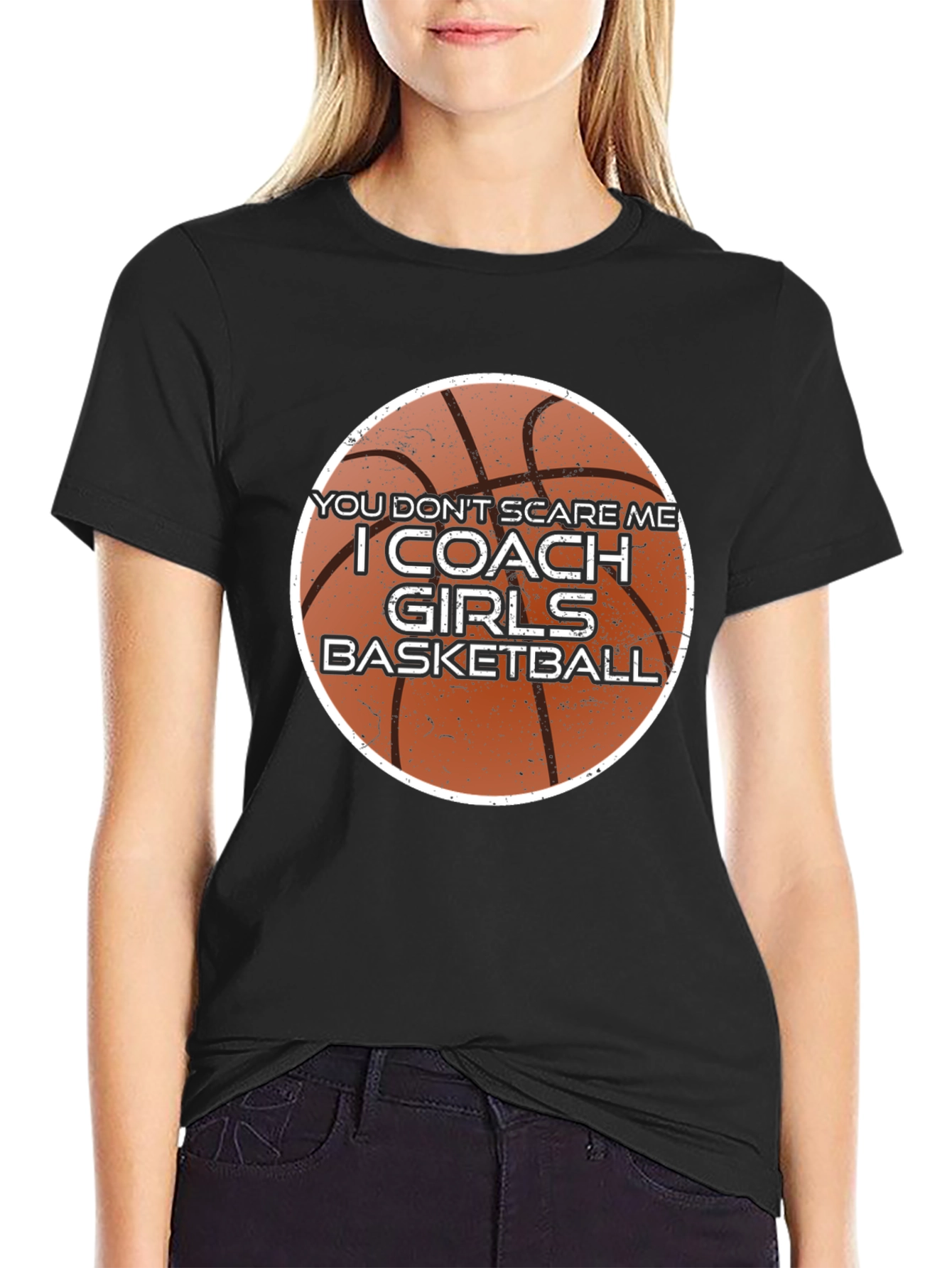 Black Girls Basketball Coach T-Shirt - Funny Design view 2