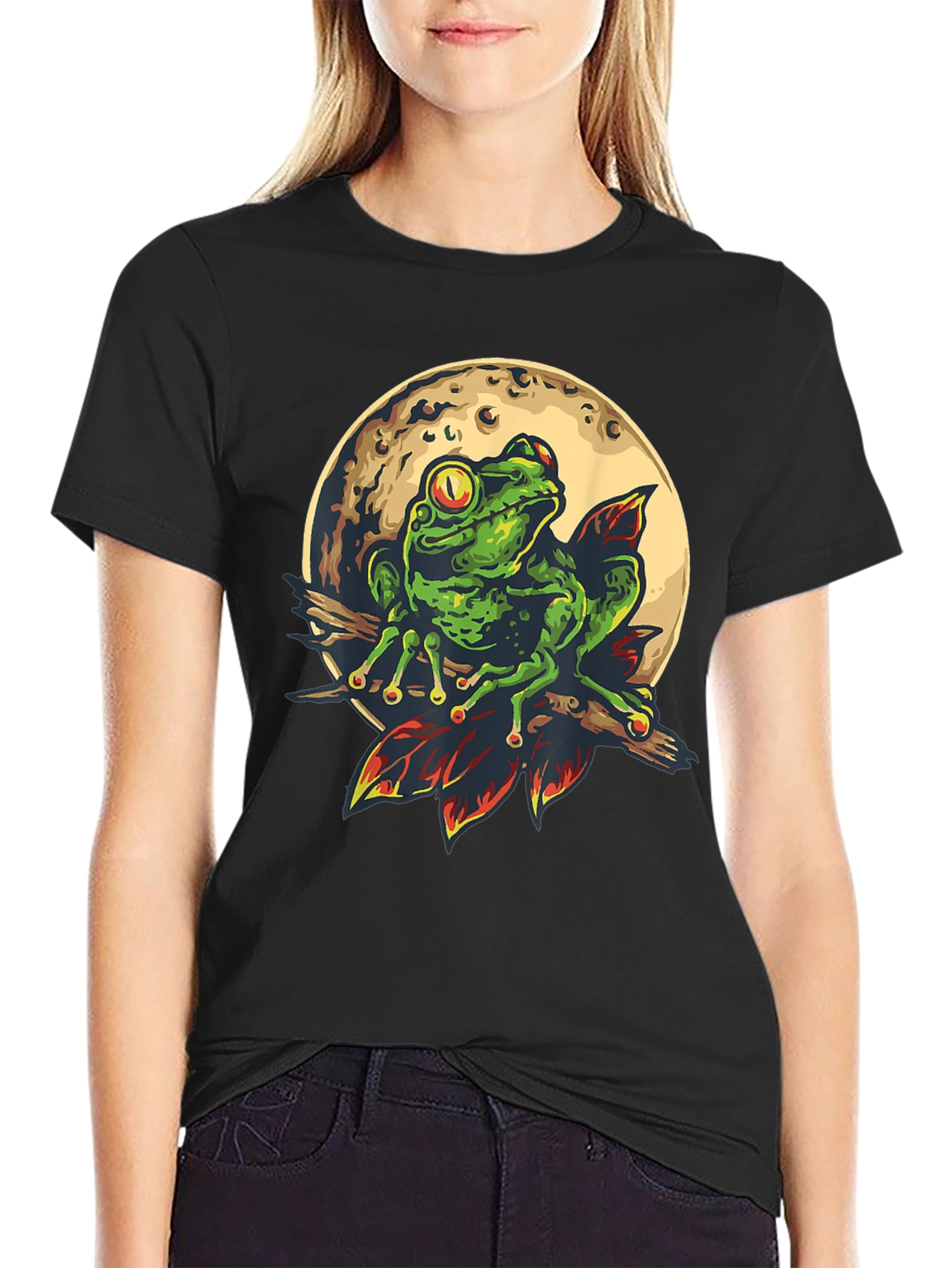Black Frog on the Moon T-Shirt view 2