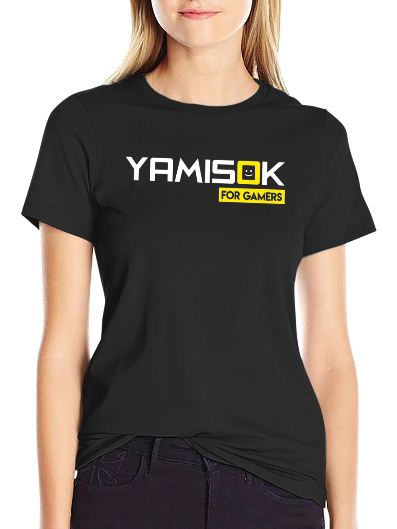 Black Yamisok For Gamers Black T-Shirt view 2