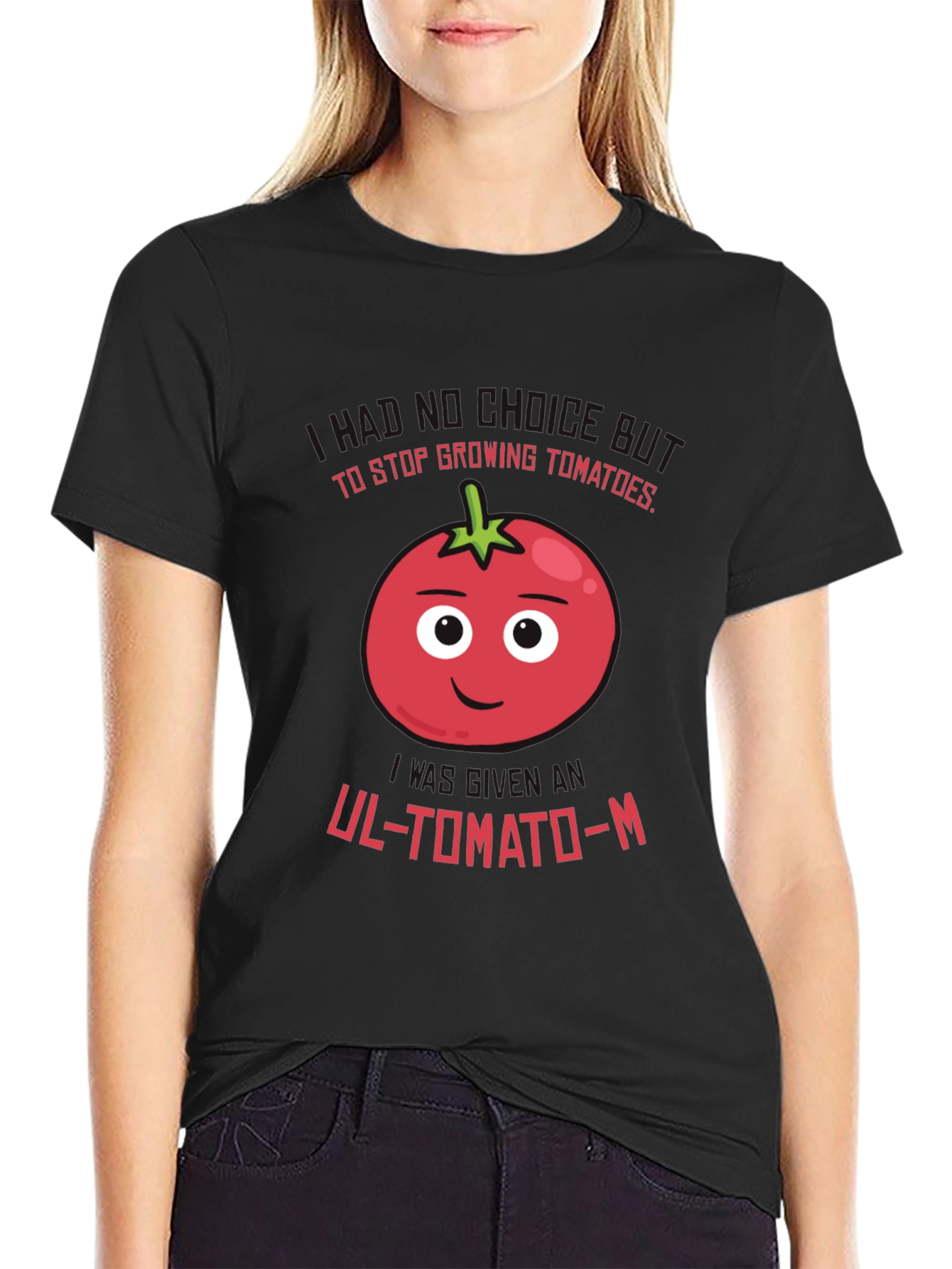 Black Funny Tomato Pun Graphic T-Shirt view 2