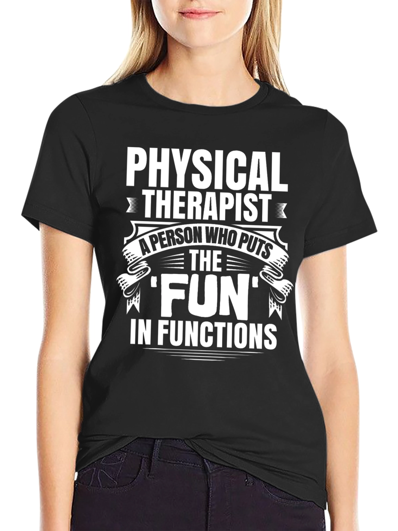 Black Physical Therapist 'Fun' T-Shirt view 2