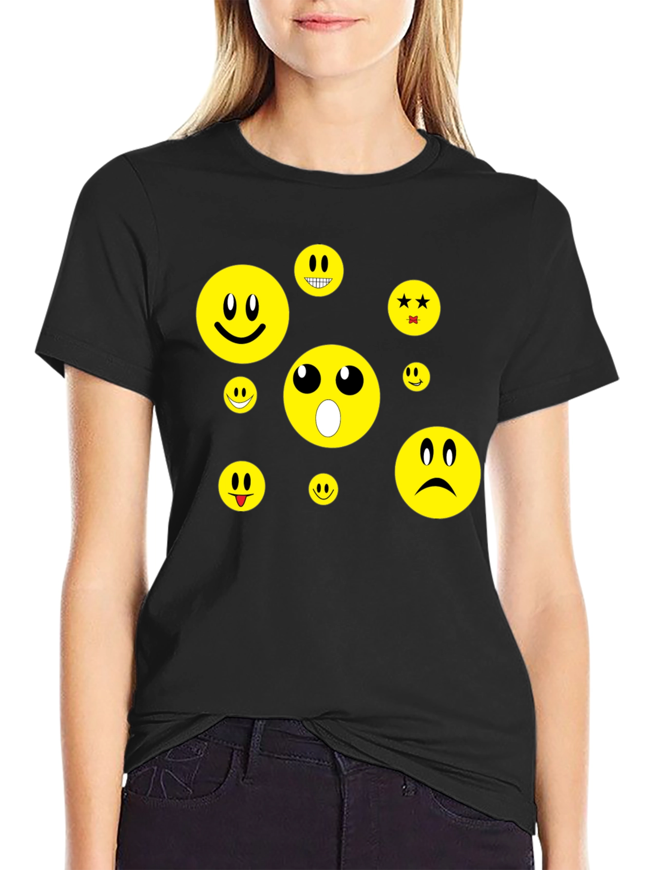 Black Emoji T-Shirt - Express Yourself! view 2