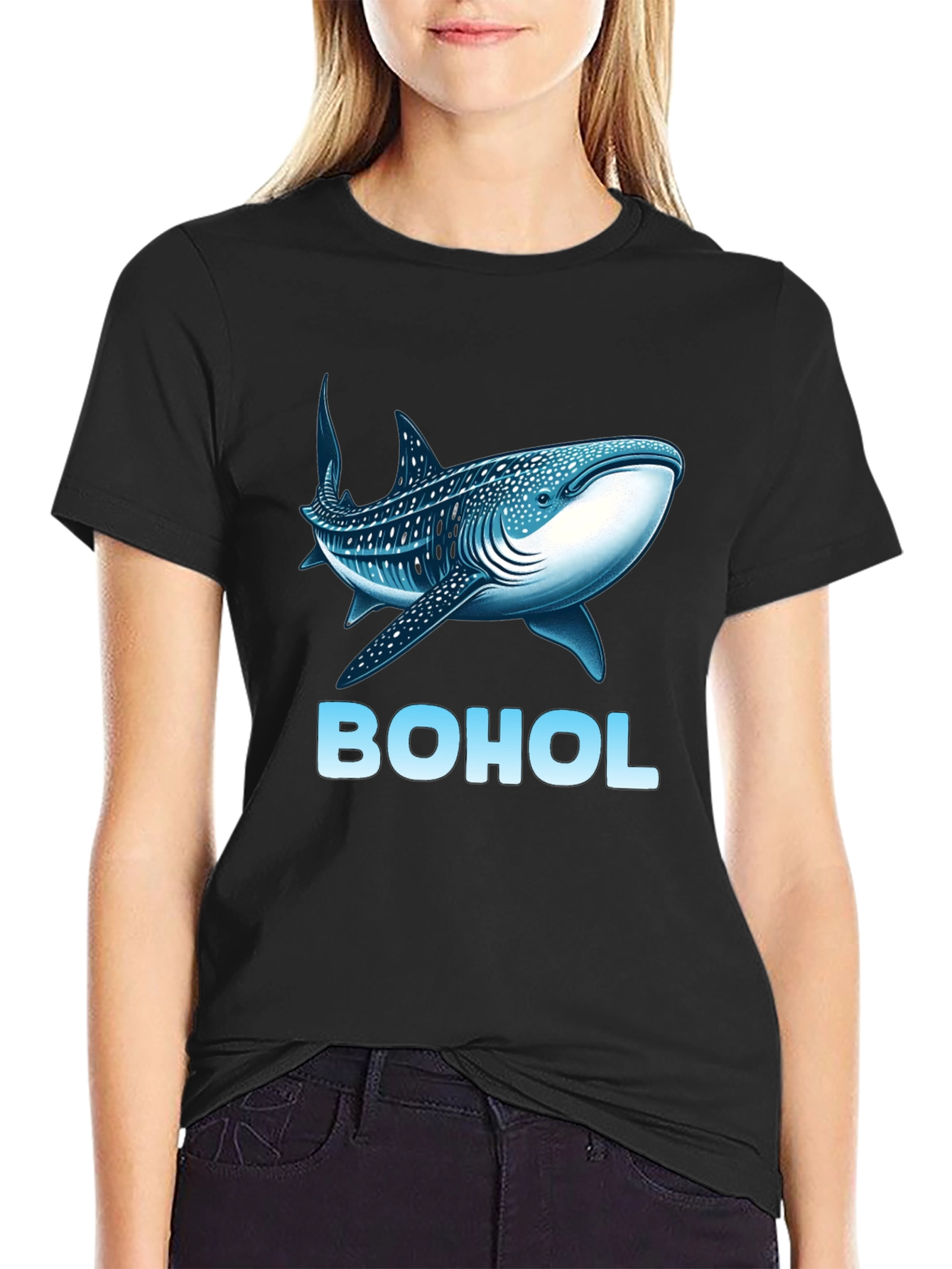 Black Bohol Whale Shark Men's Graphic Tee view 2