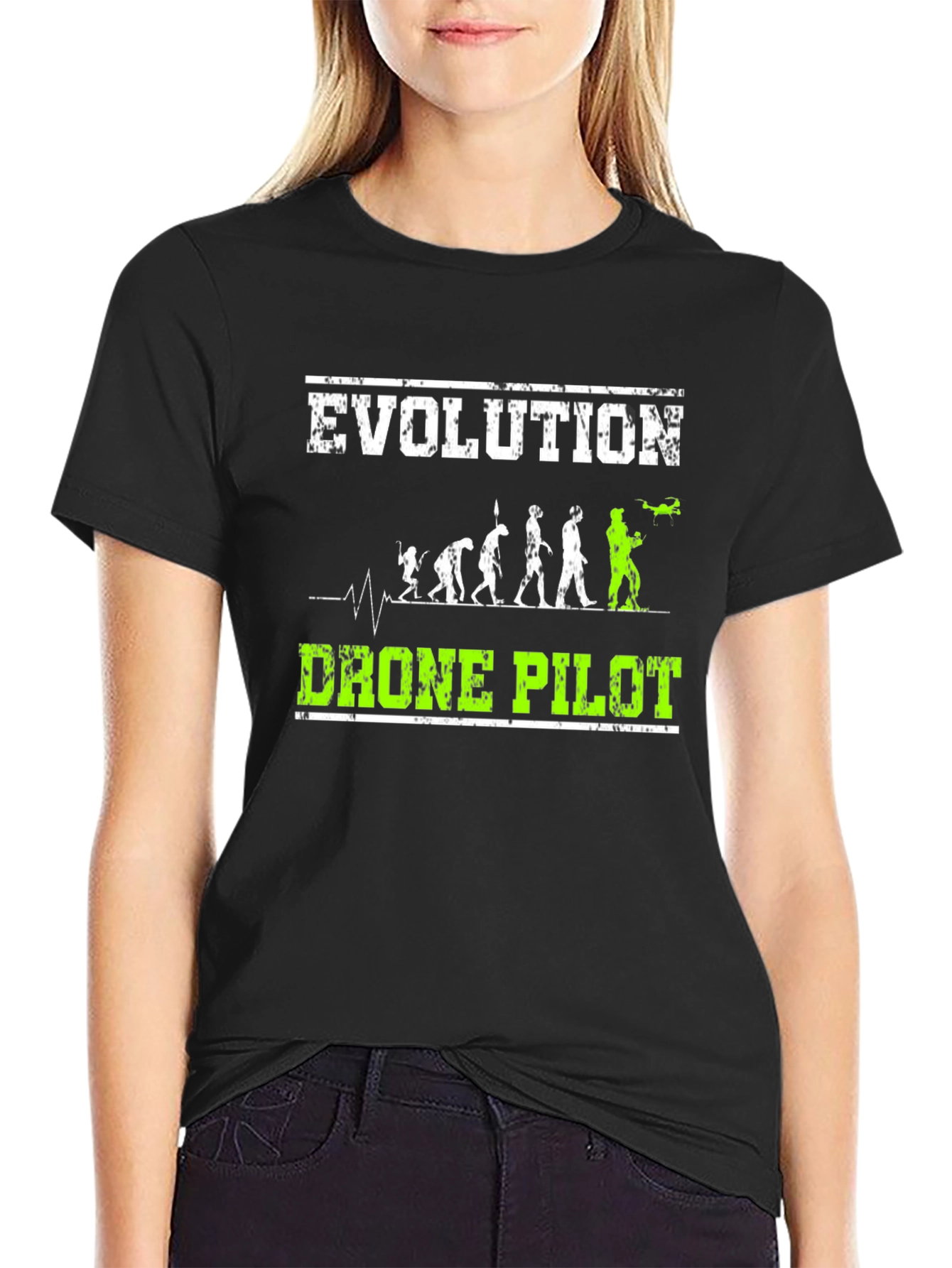 Black Evolution Drone Pilot Black T-Shirt view 2