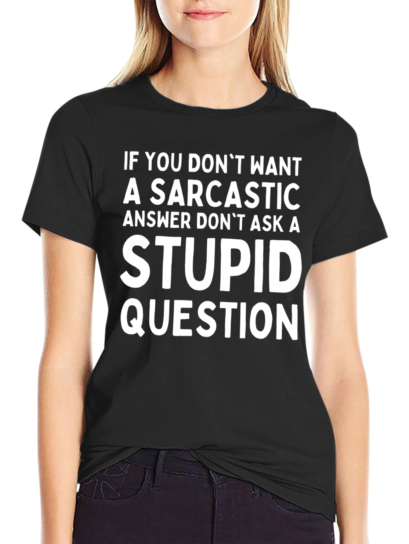 Black Sarcastic Answer T-Shirt view 2