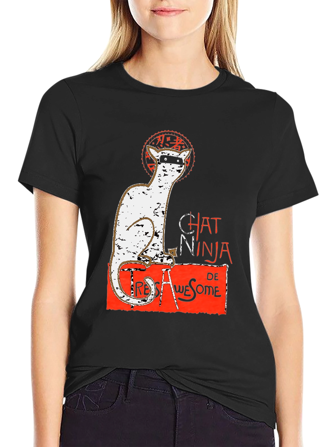 Black Chat Ninja T-Shirt view 2