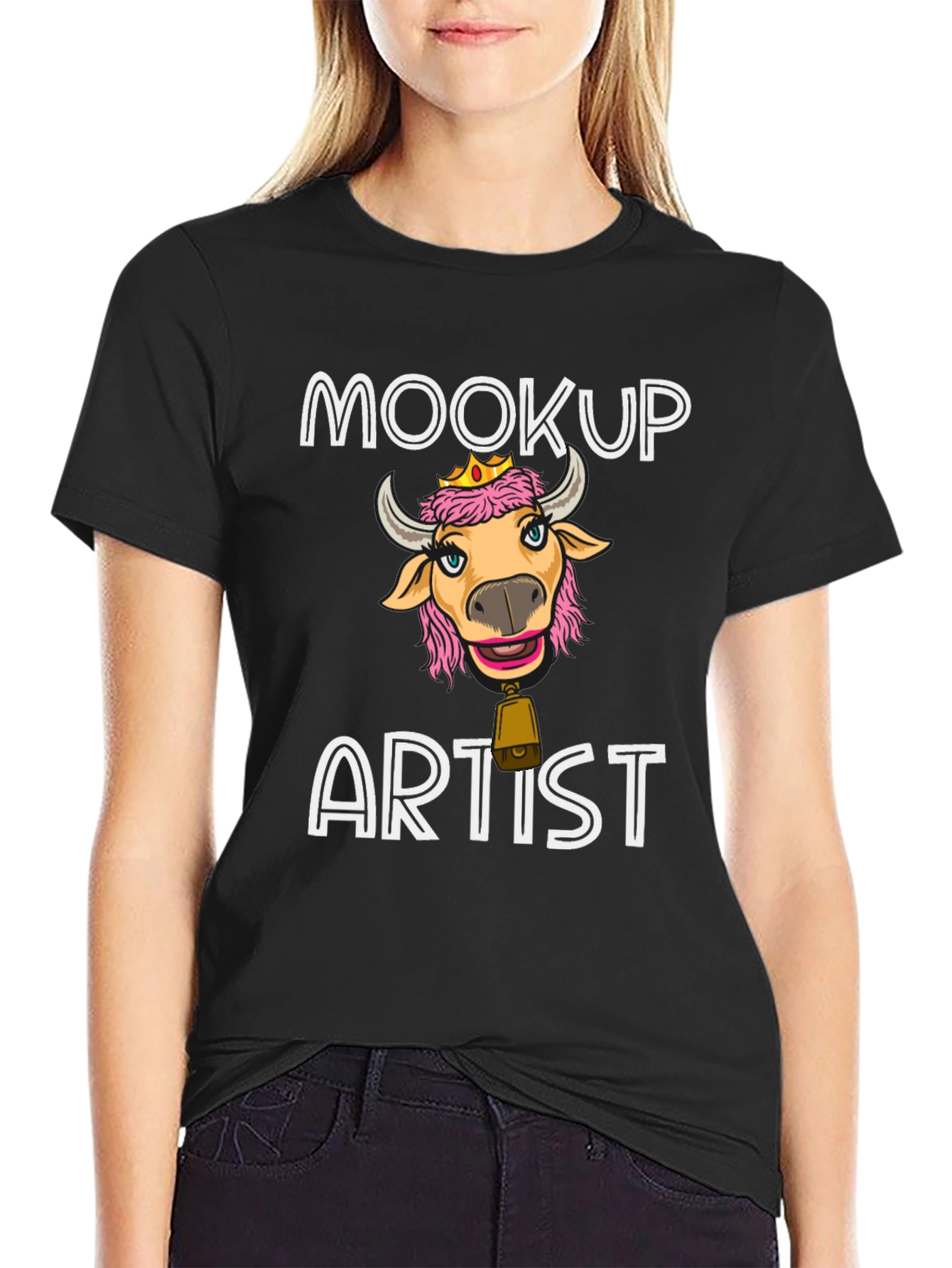 Black Moocup Artist Black T-Shirt view 2
