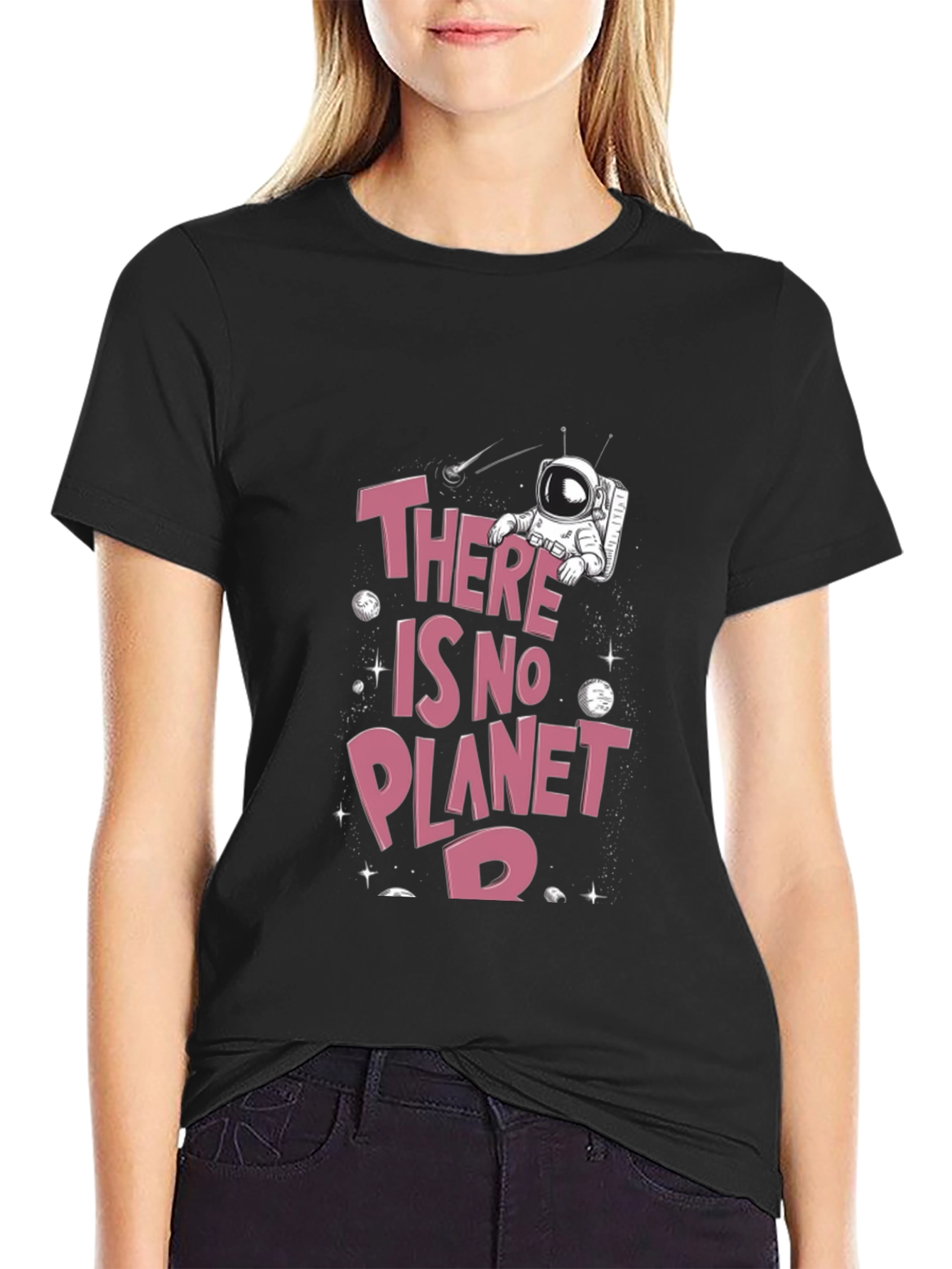 Black There Is No Planet B Graphic T-Shirt view 2