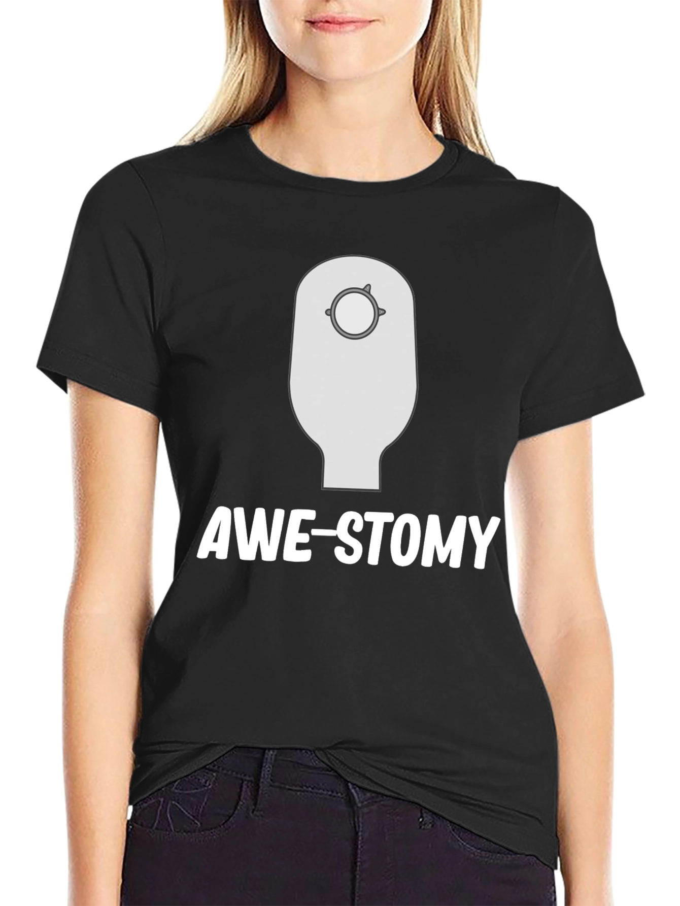 Black Awe-Stomy Novelty T-Shirt - Black view 2