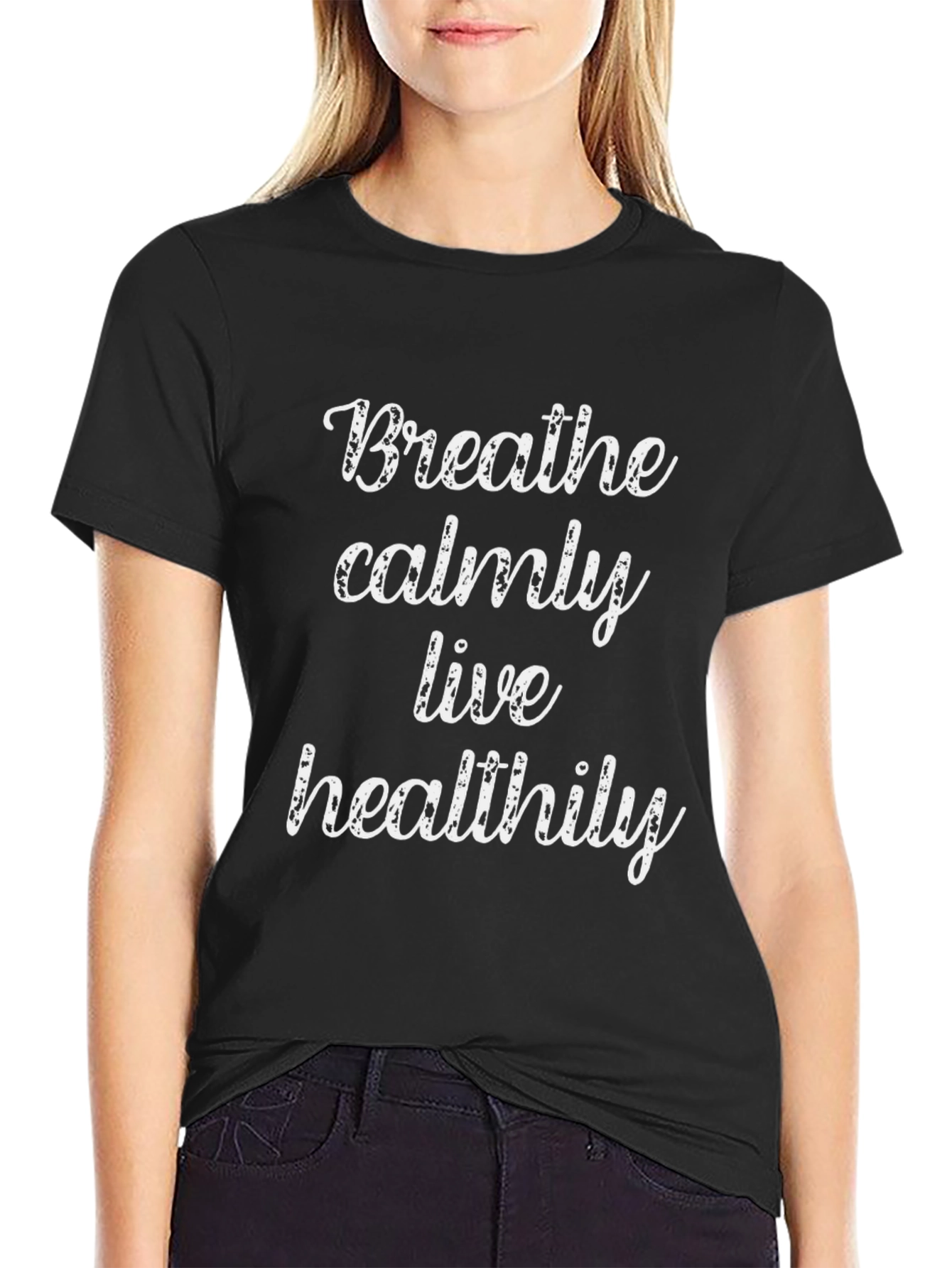 Breathe Calmly Live Healthily Graphic Tee - 2