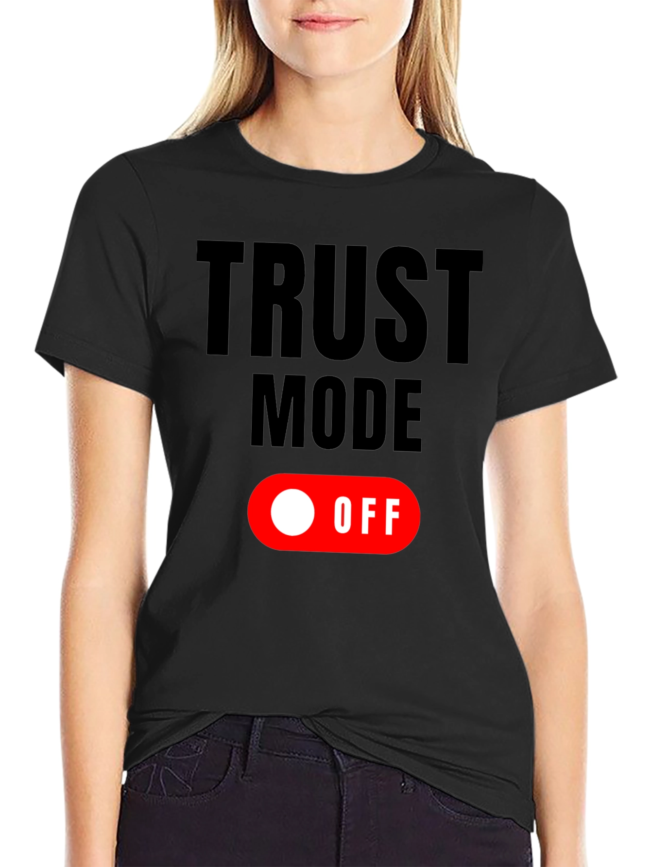 Black Trust Mode: OFF Graphic T-Shirt - Black view 2