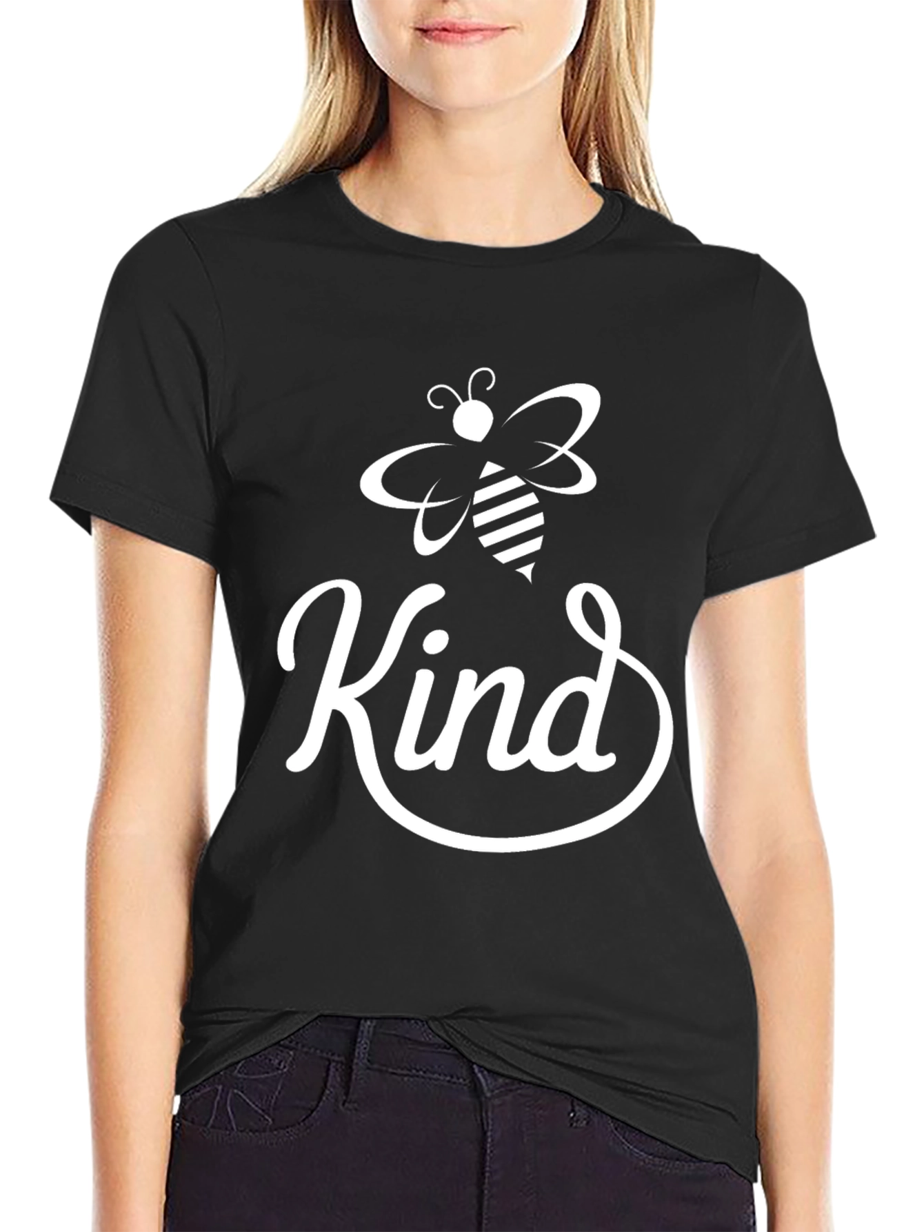 Black Be Kind Bee T-Shirt - Black Graphic Tee view 2