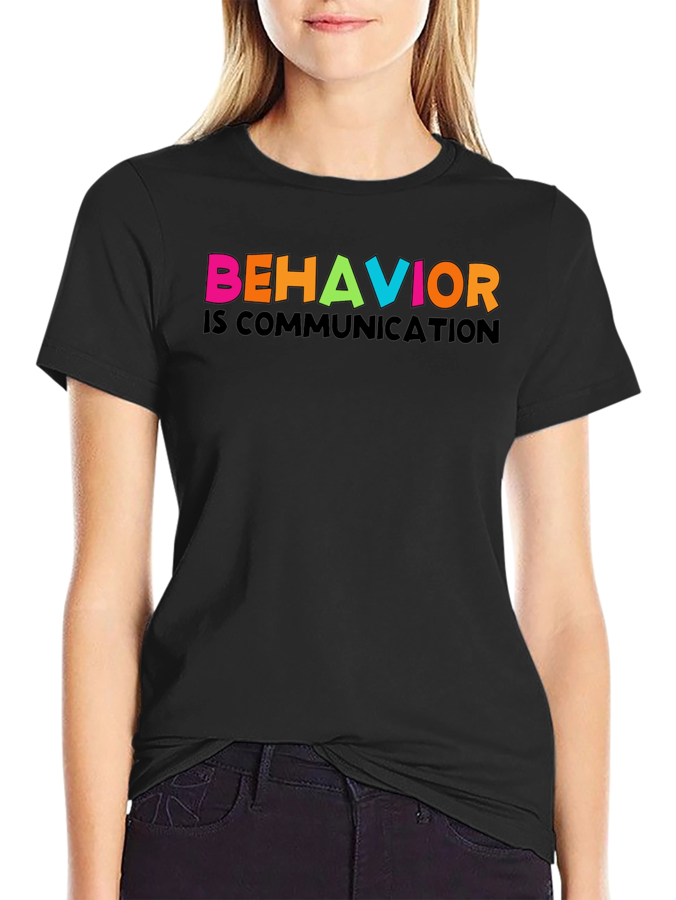 Black Behavior is Communication Graphic Tee view 2