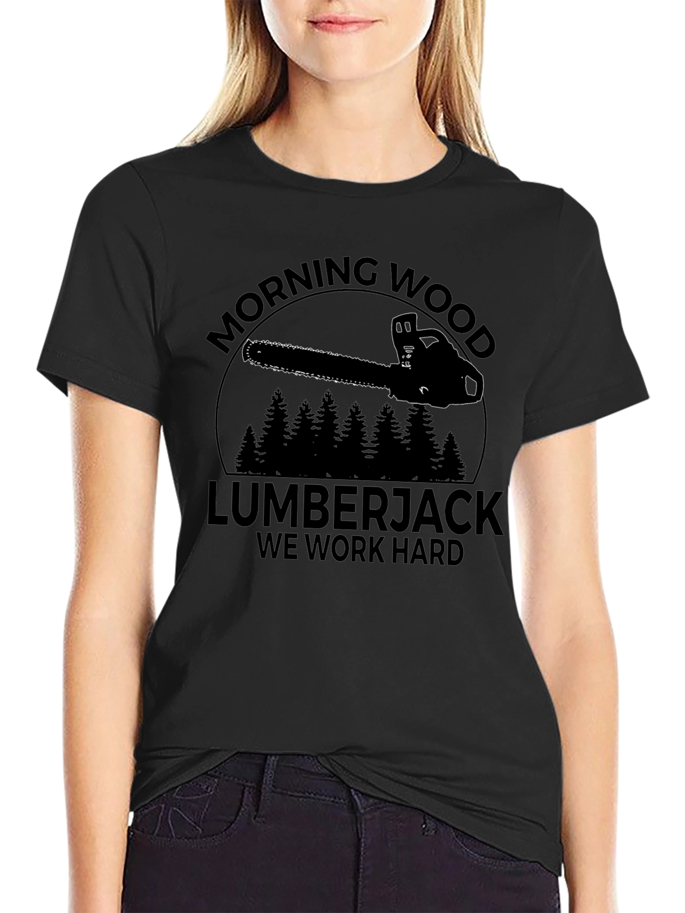 Black Morning Wood Lumberjack Graphic Tee view 2