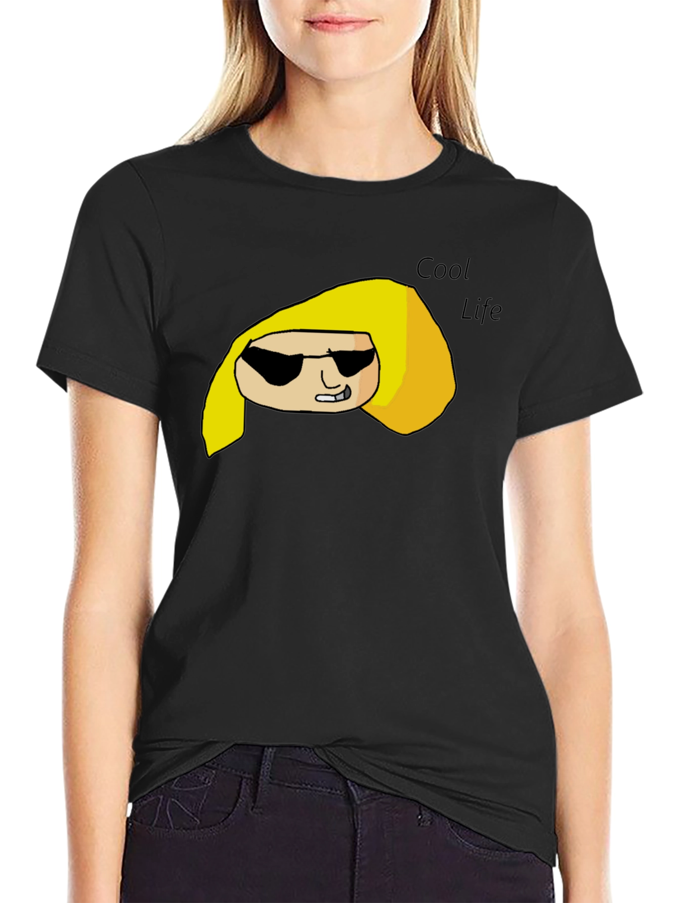 Black Cool Life Graphic Tee view 2