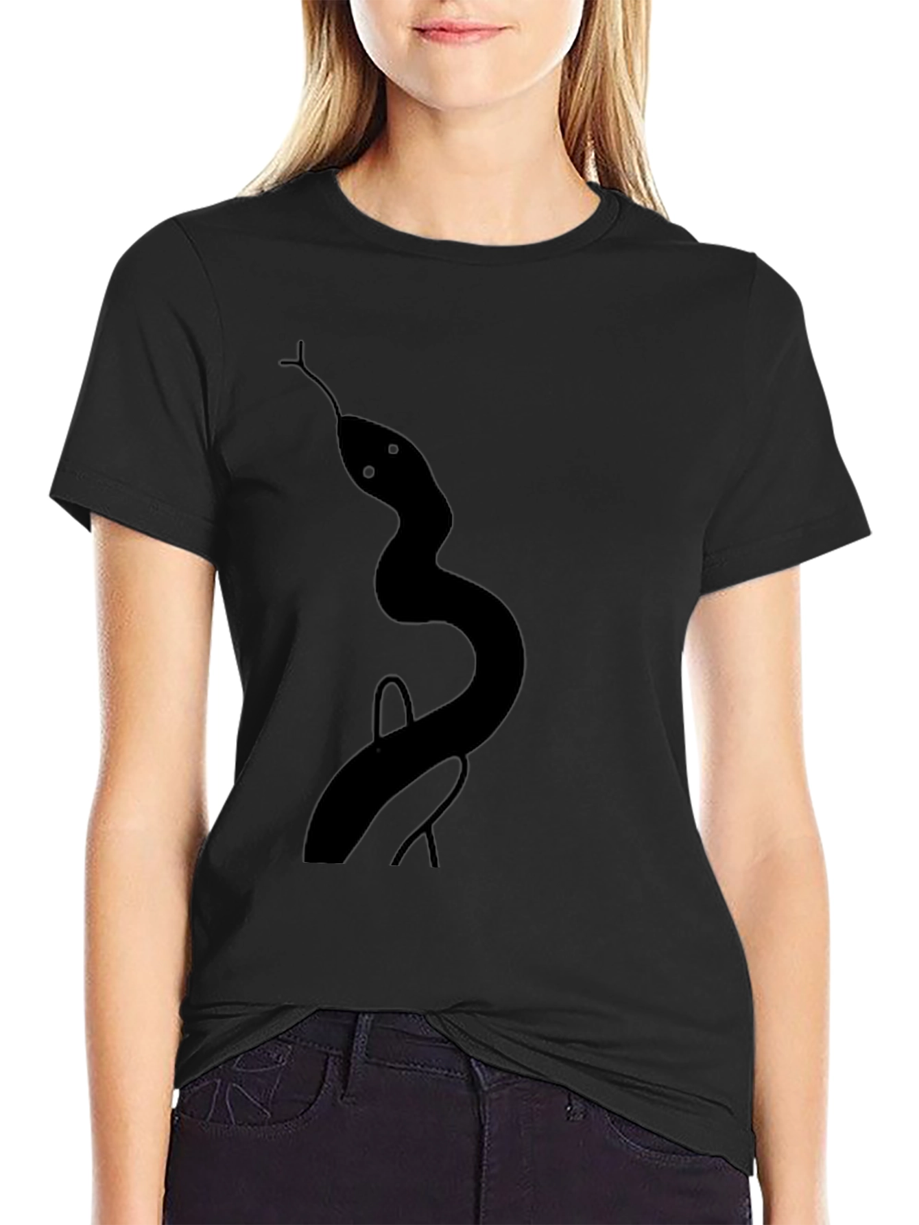 Black Men's Black Snake Graphic Tee - Casual Style view 2