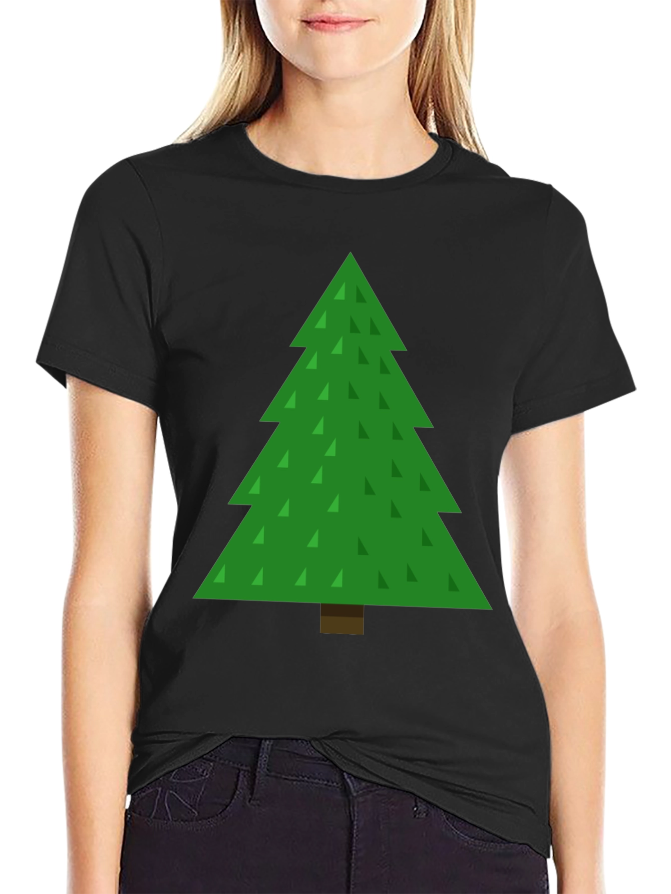 Black Christmas Tree Graphic Tee - Holiday Fun view 2