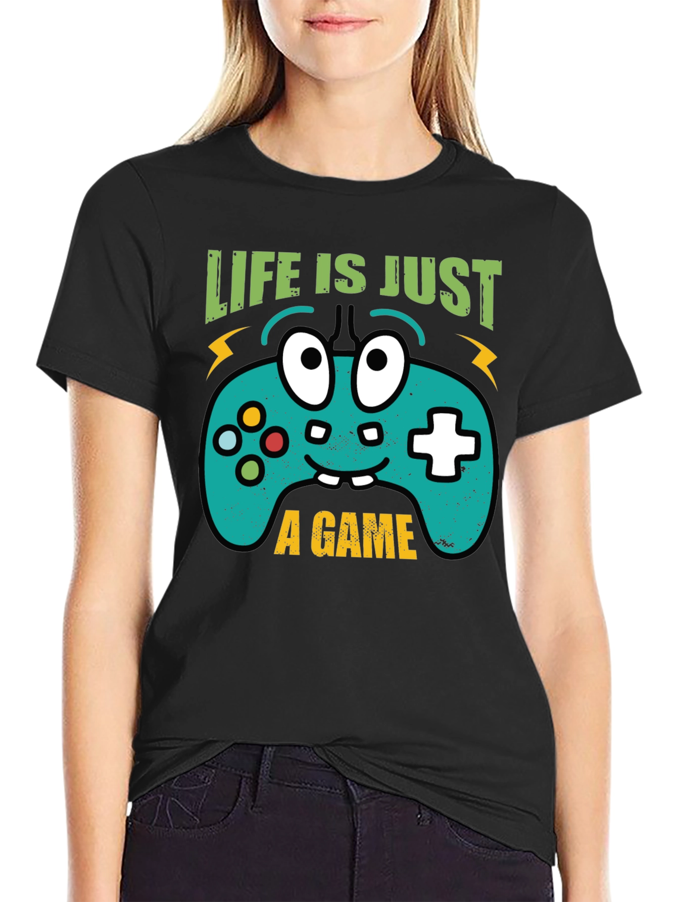 Black Life is Just a Game Funny Gamer T-Shirt view 2