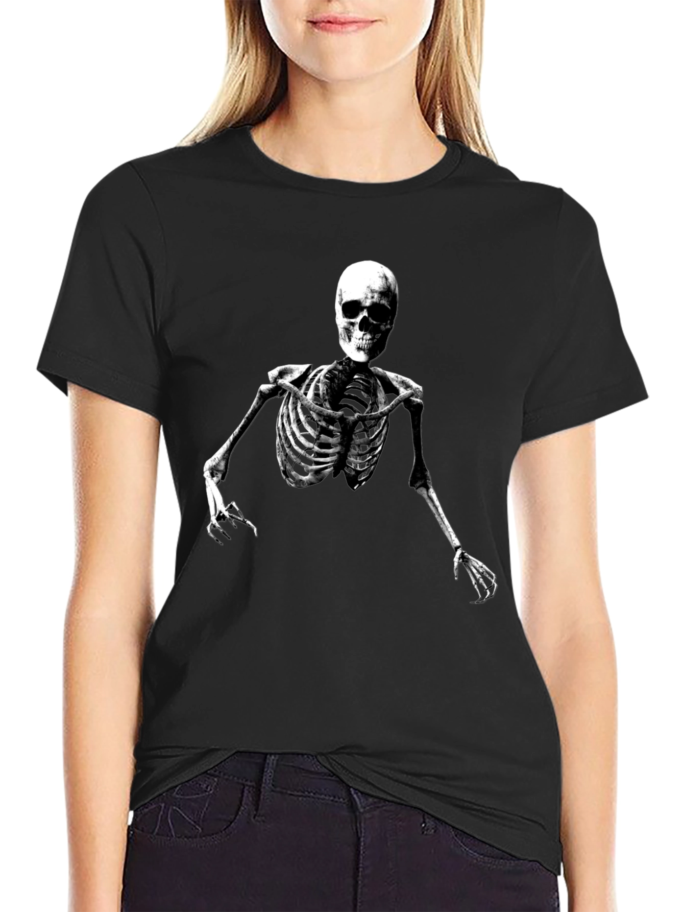 Black Skeleton Graphic Tee - Men's Black T-Shirt view 2