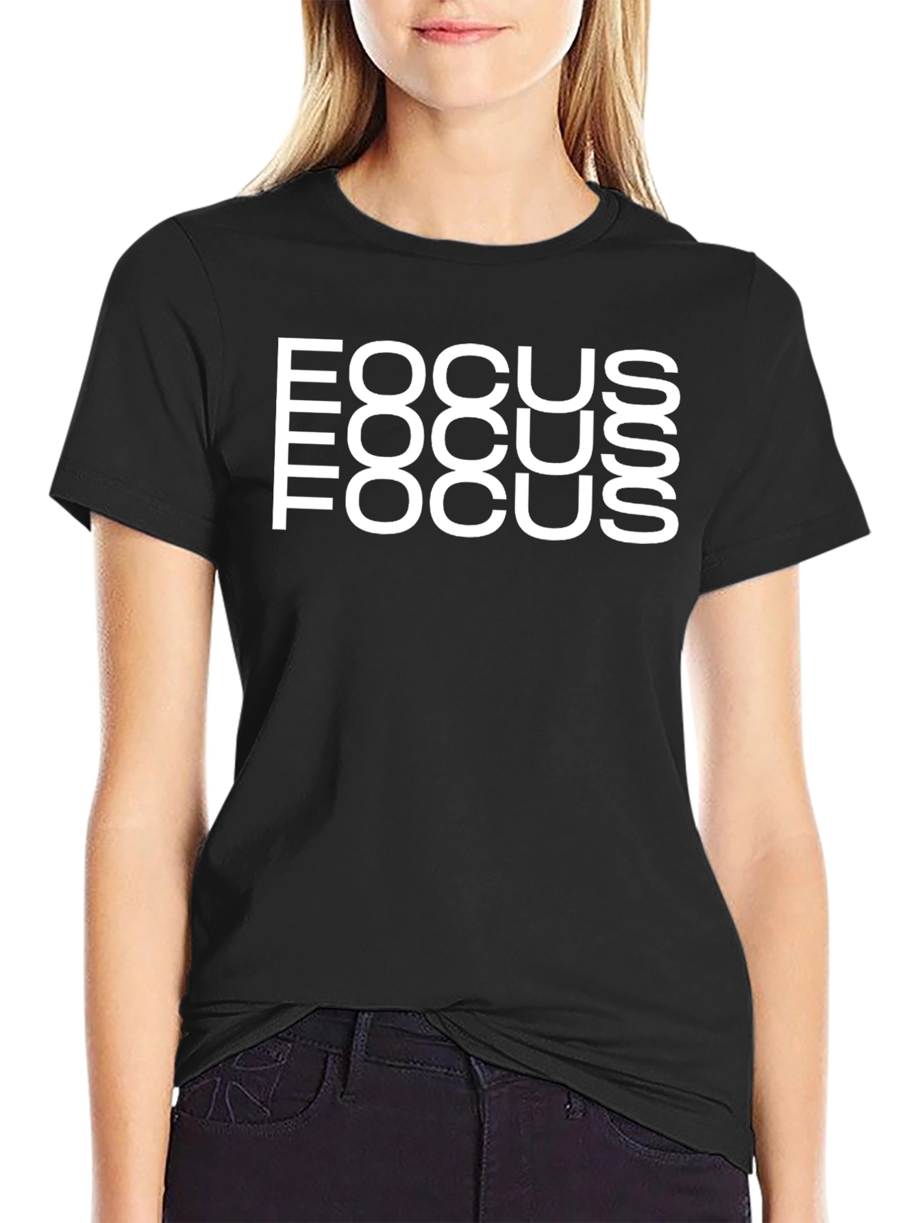 Black Focus T-Shirt - Bold Graphic Tee view 2