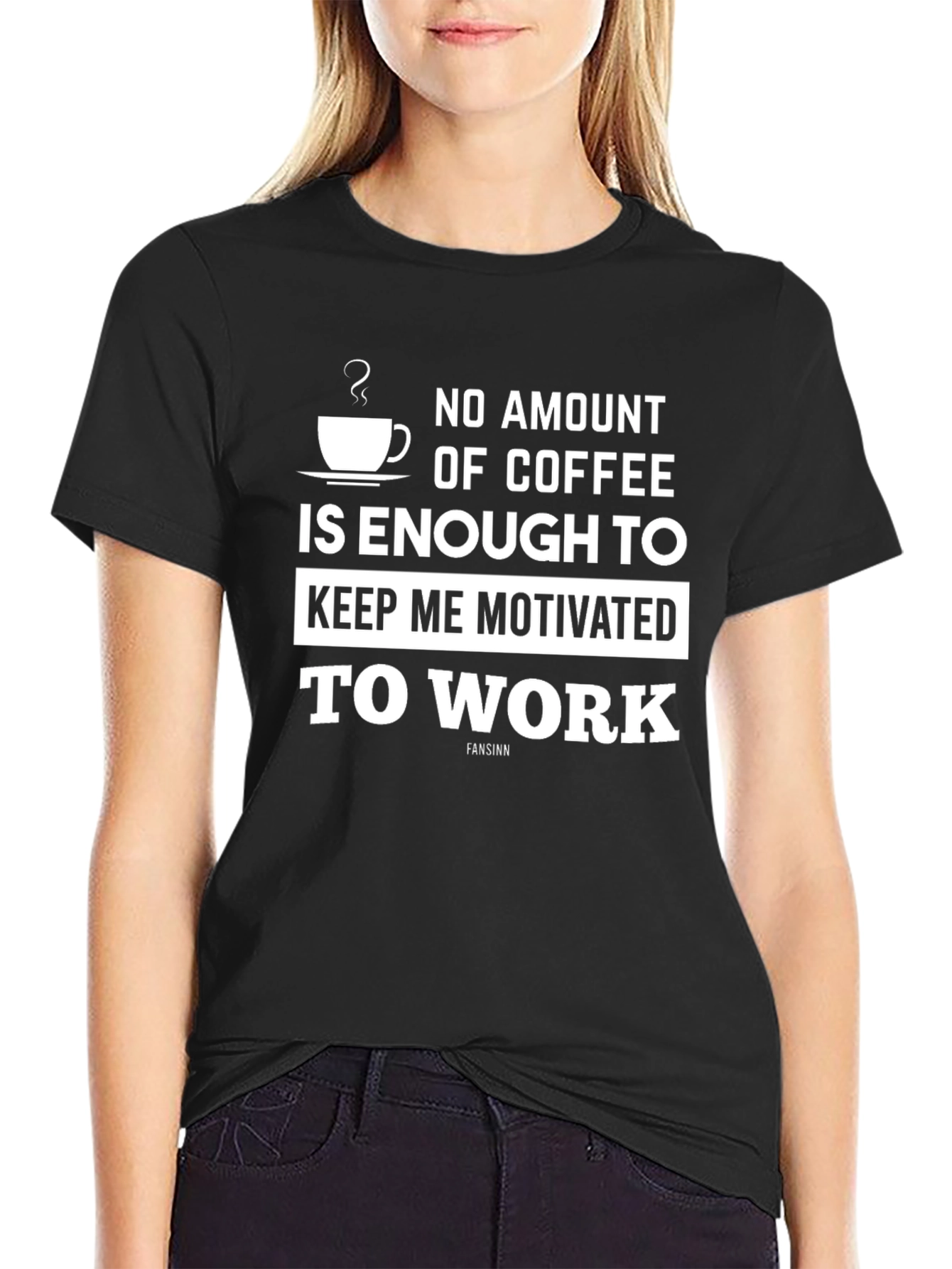 Black Funny Coffee Motivation T-Shirt view 2