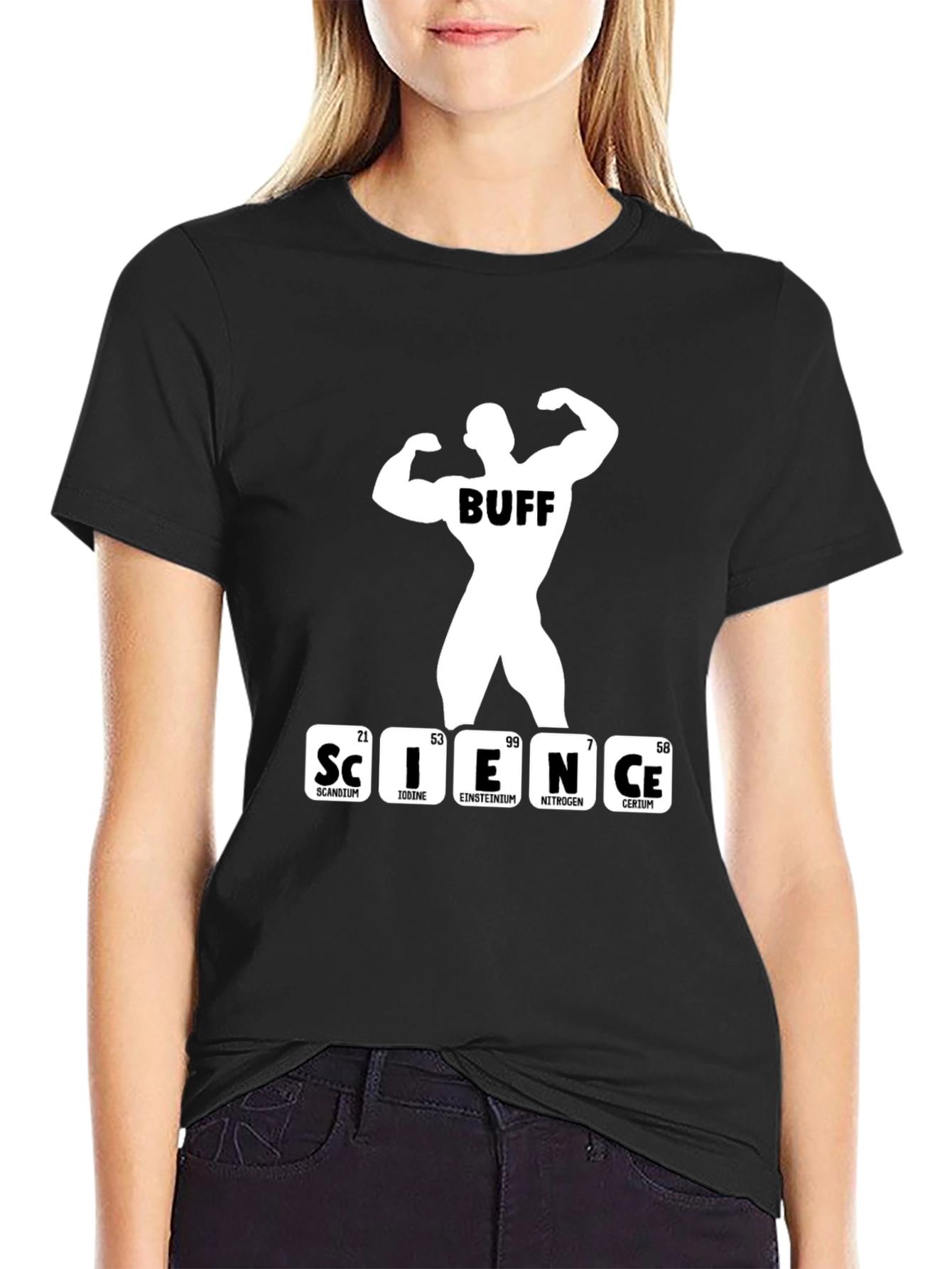 Black Science Buff T-Shirt - Black, Funny Gym Shirt view 2