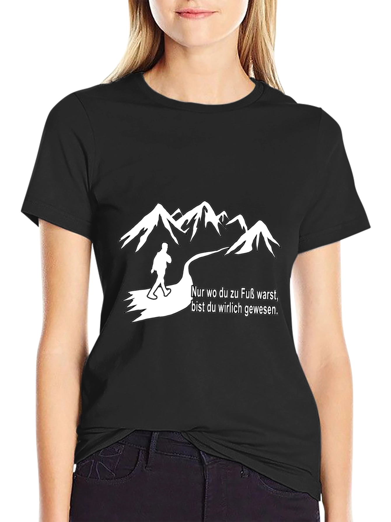 Black Hiking T-Shirt - "Nur wo du zu Fuß warst" view 2