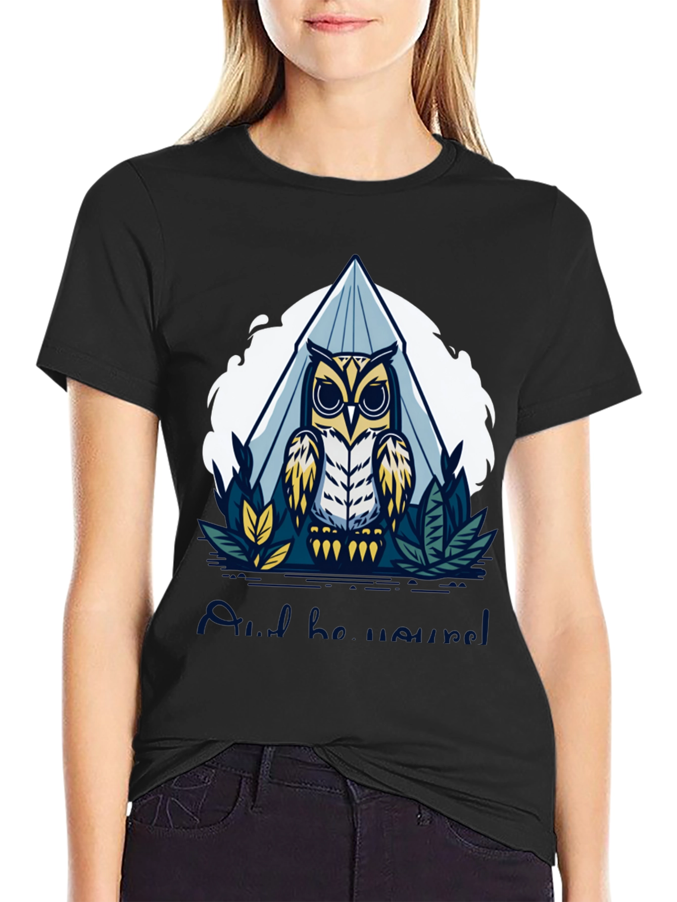 Black Owl Graphic Tee - Men's Crew Neck T-Shirt view 2