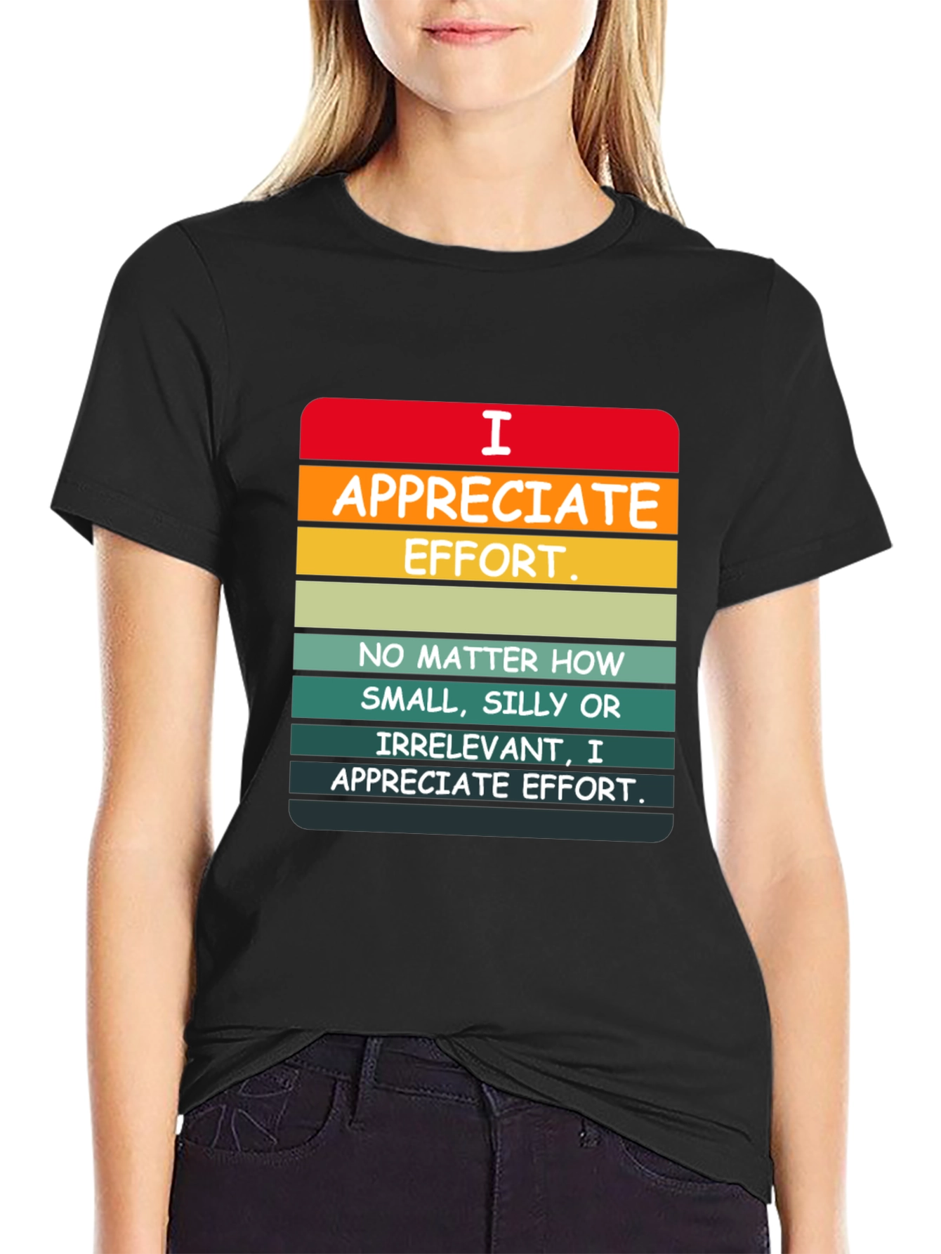 Black I Appreciate Effort Graphic Tee view 2