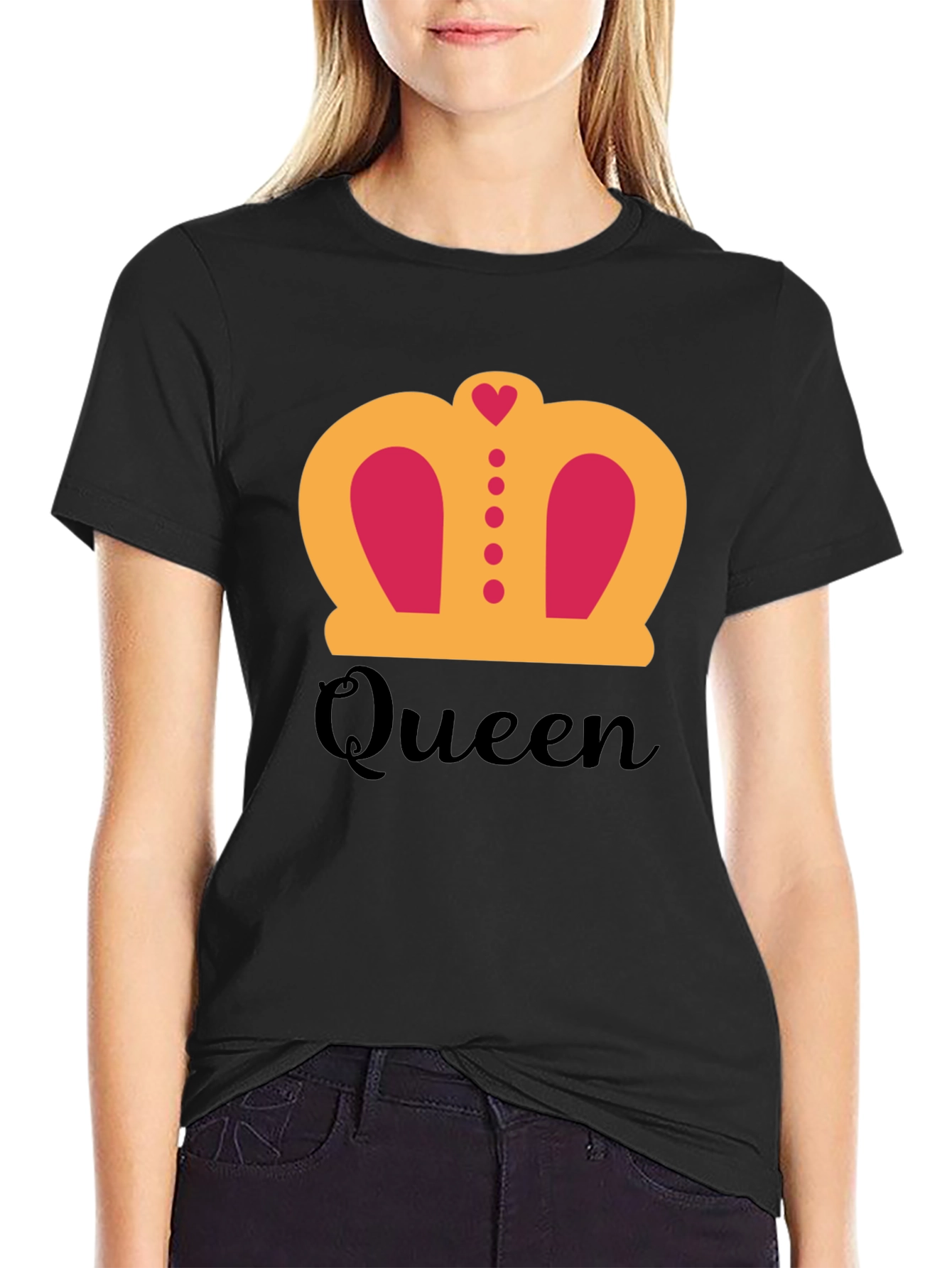 Black Queen Crown Graphic T-Shirt - Black view 2