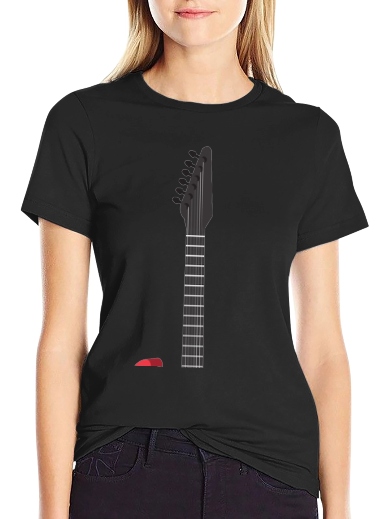 Black Guitar Neck Graphic Tee - Rock On! view 2