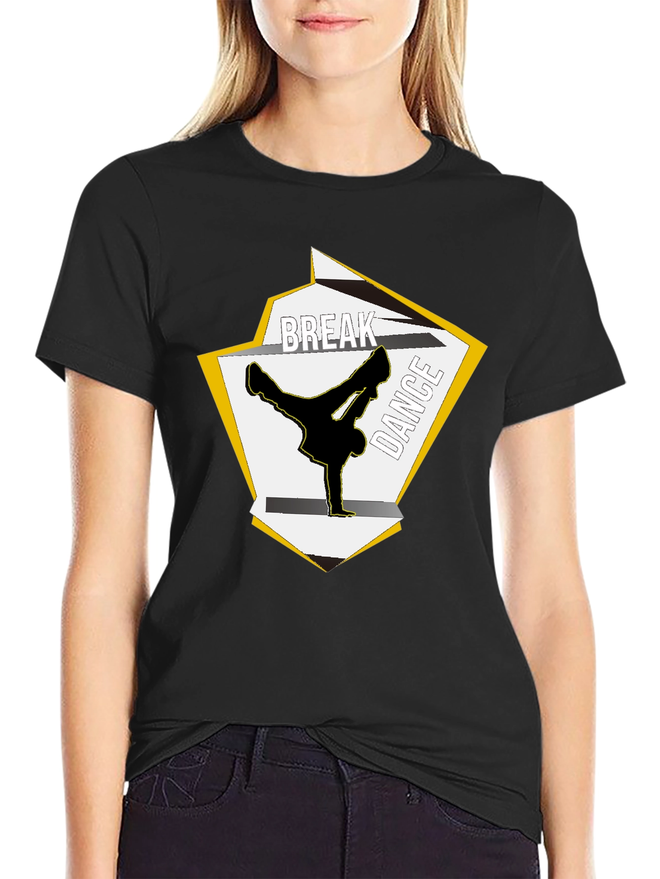 Black Break Dance Graphic T-Shirt - Urban Style view 2