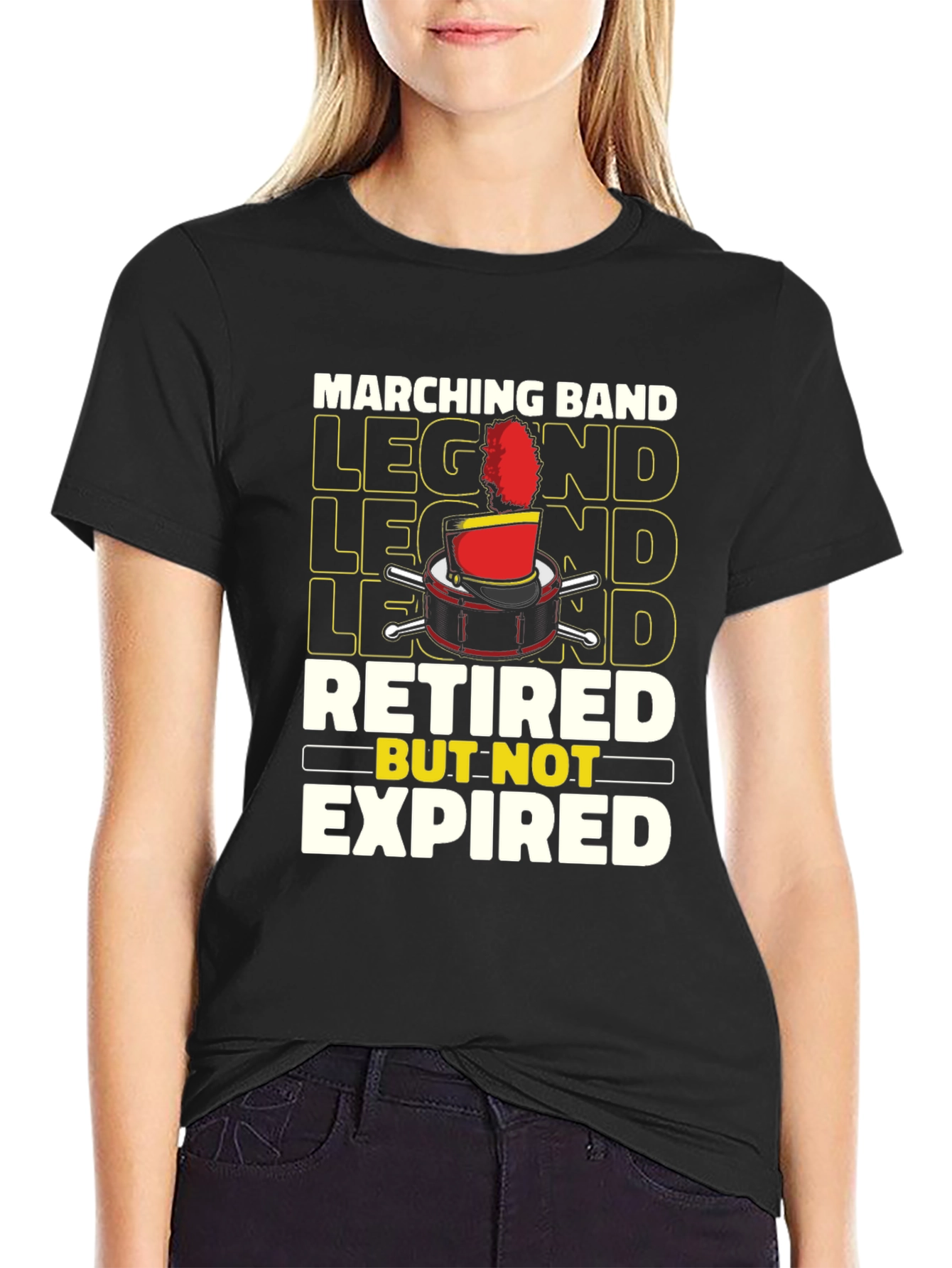 Black Marching Band Legend Retired But Not Expired T-Shirt view 2