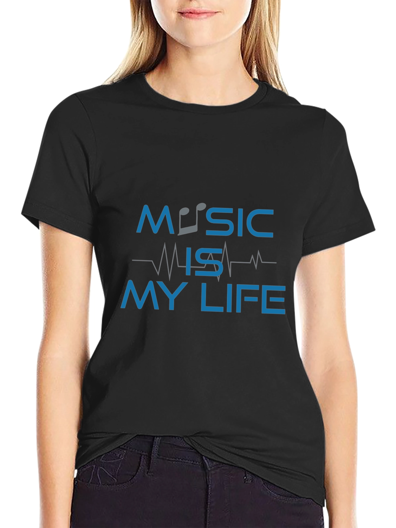 Black Music is My Life Graphic Tee - Men's Black T-Shirt view 2
