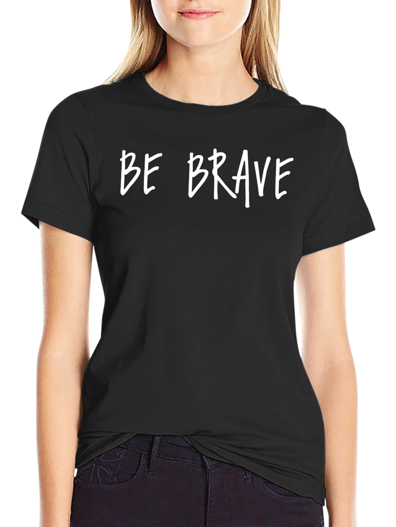 Black Be Brave Graphic Tee - Soft Cotton Blend view 2