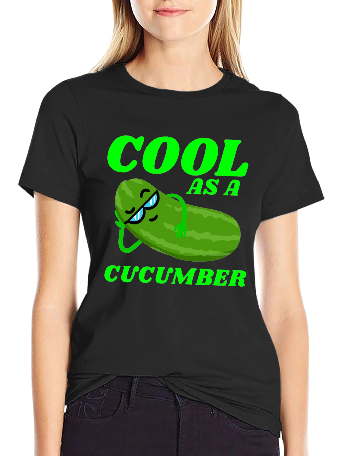 Black Cool As A Cucumber Graphic Tee - Relaxed Style view 2