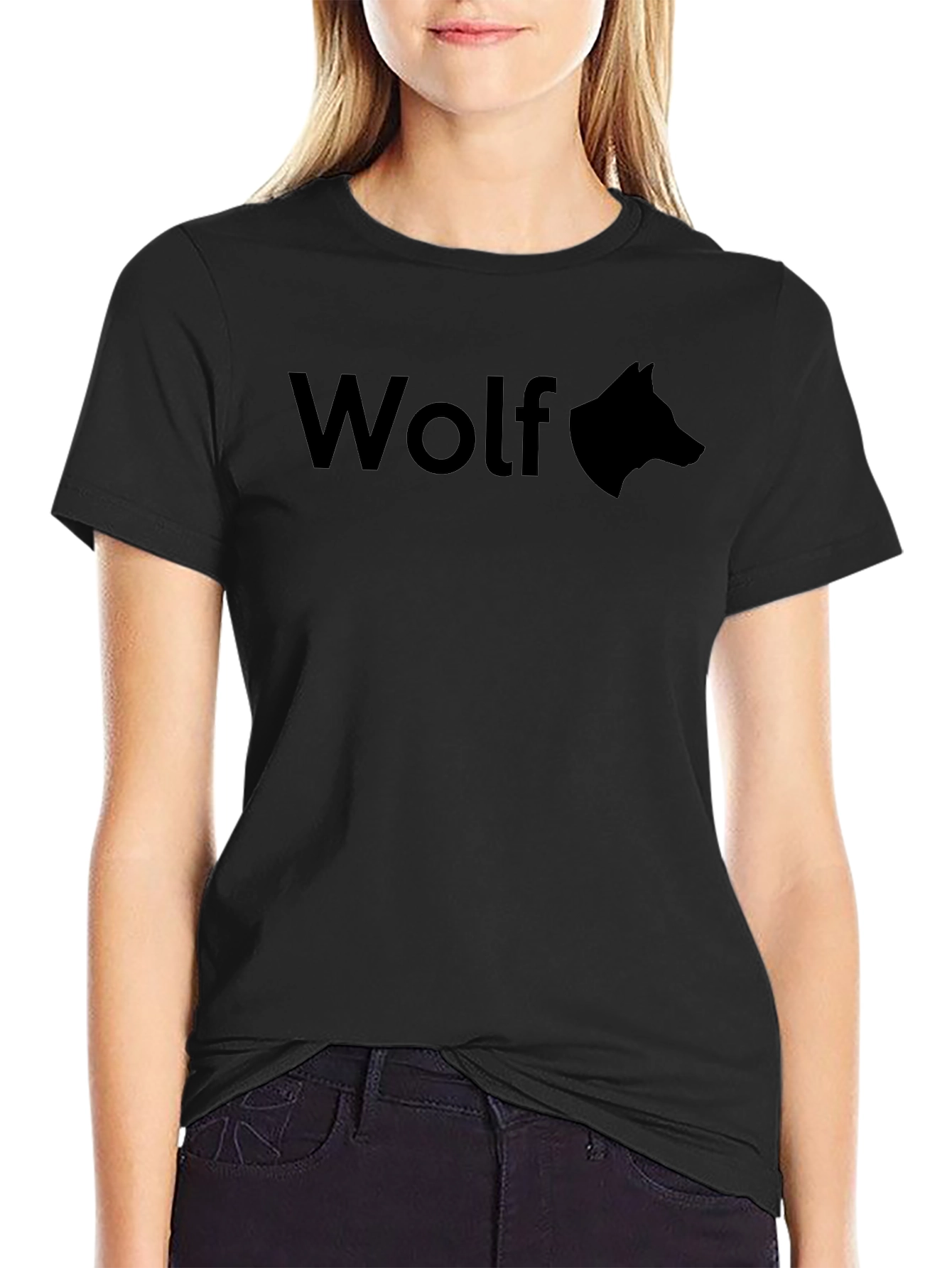 Black Wolf Graphic Tee - Men's Black T-Shirt view 2