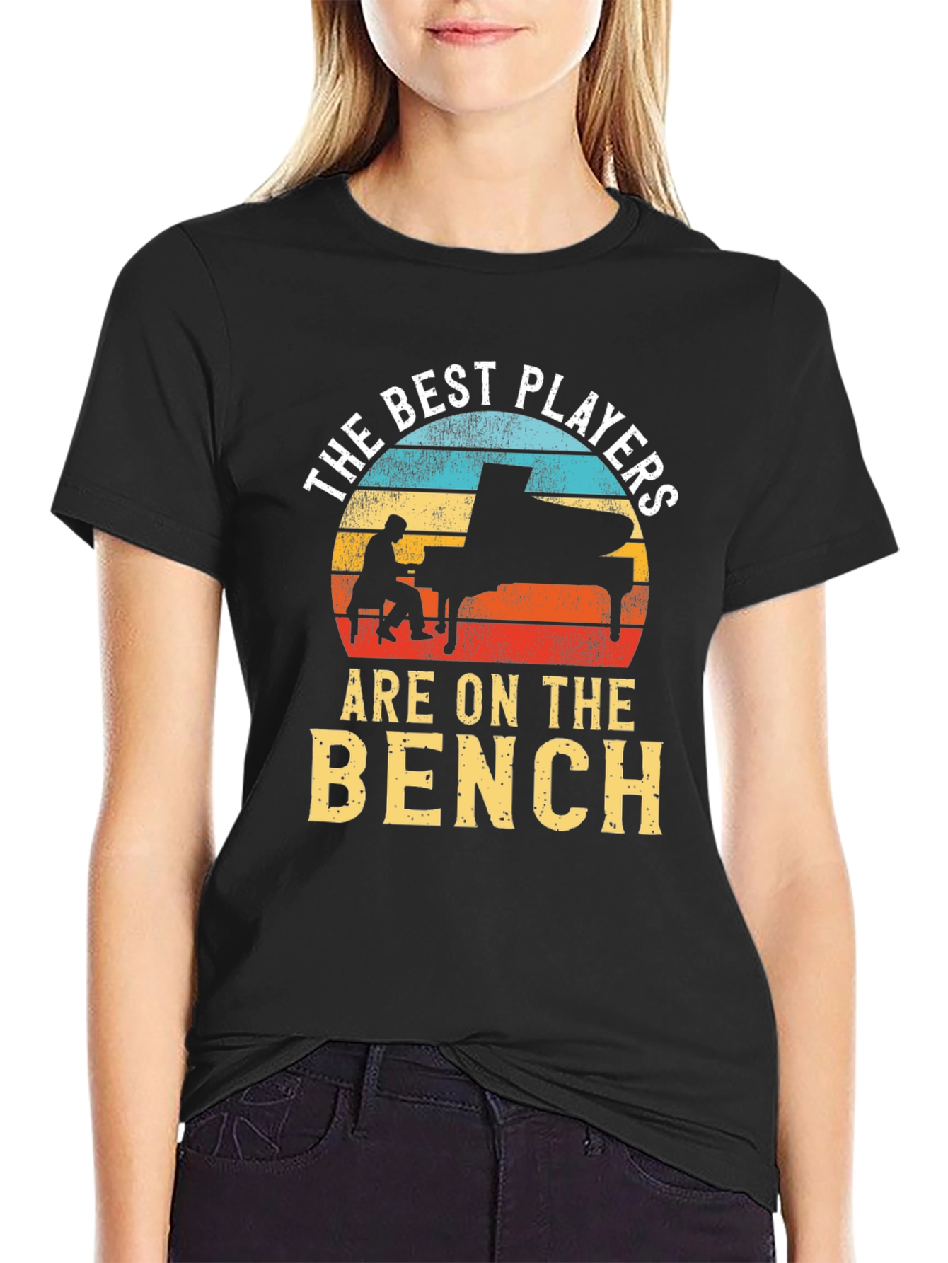 Black The Best Players are on the Bench T-Shirt - Piano Lover view 2