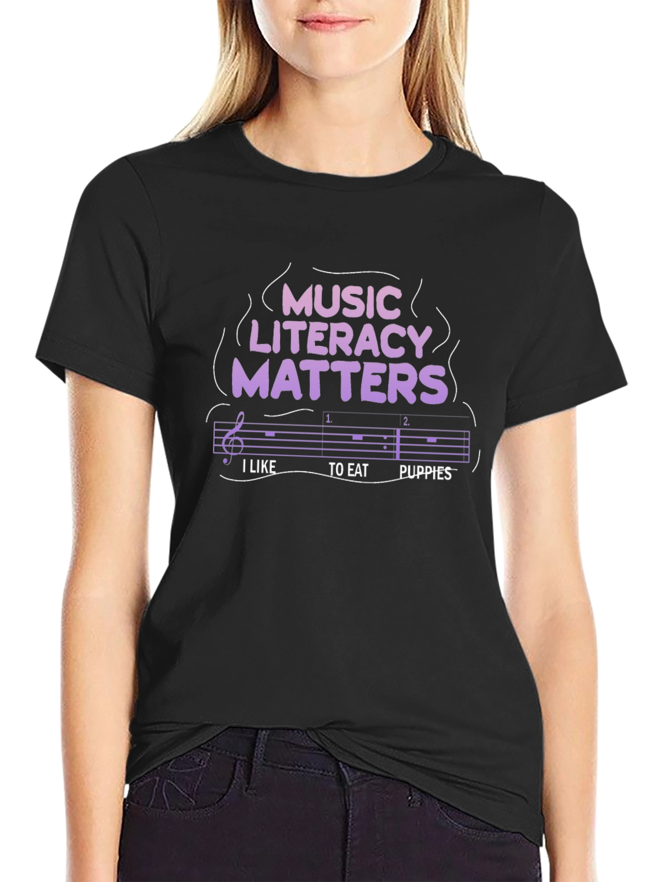 Black Music Literacy Matters Graphic Tee view 2