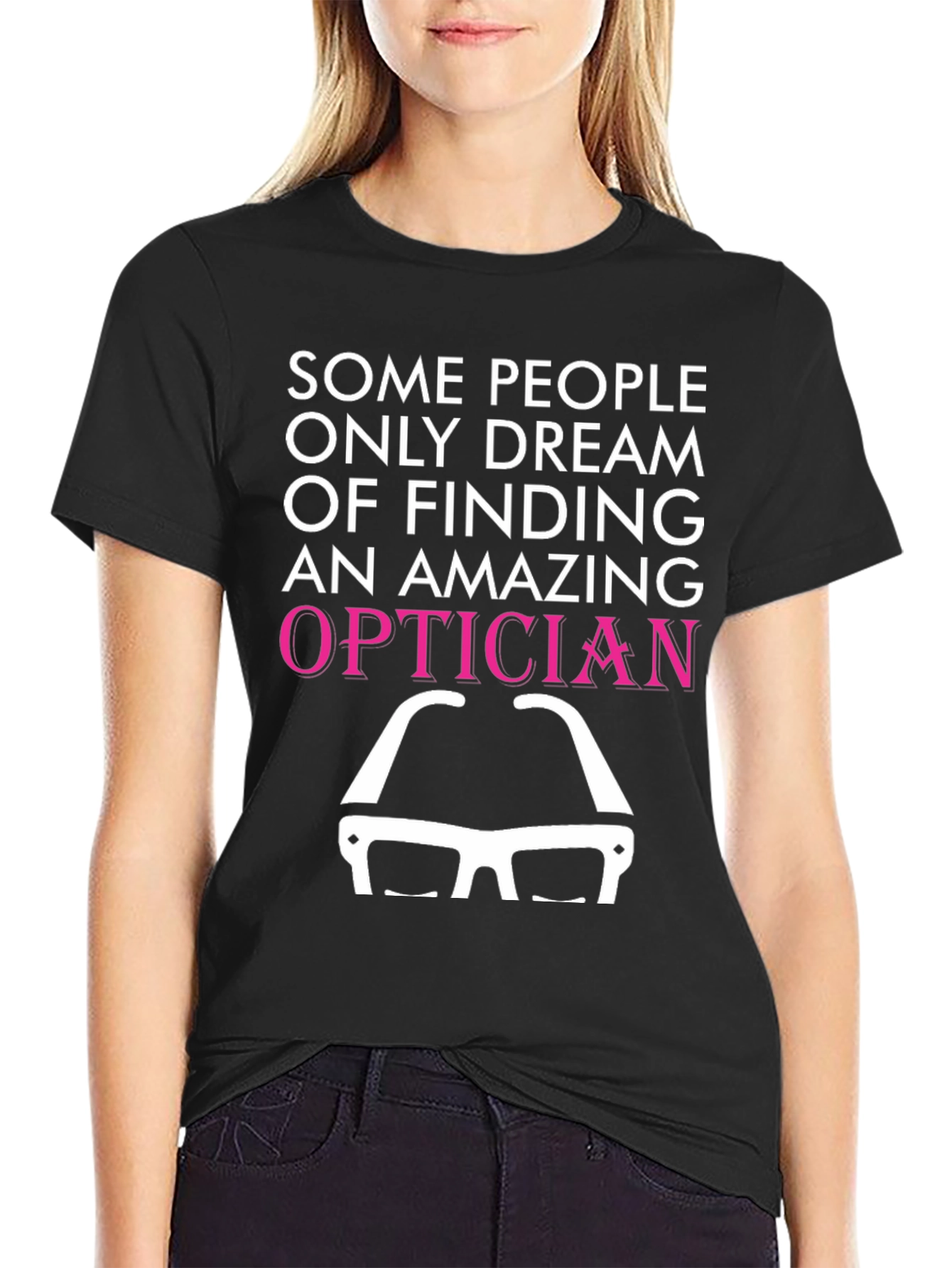 Black Amazing Optician T-Shirt, Funny Eye Doctor Gift view 2