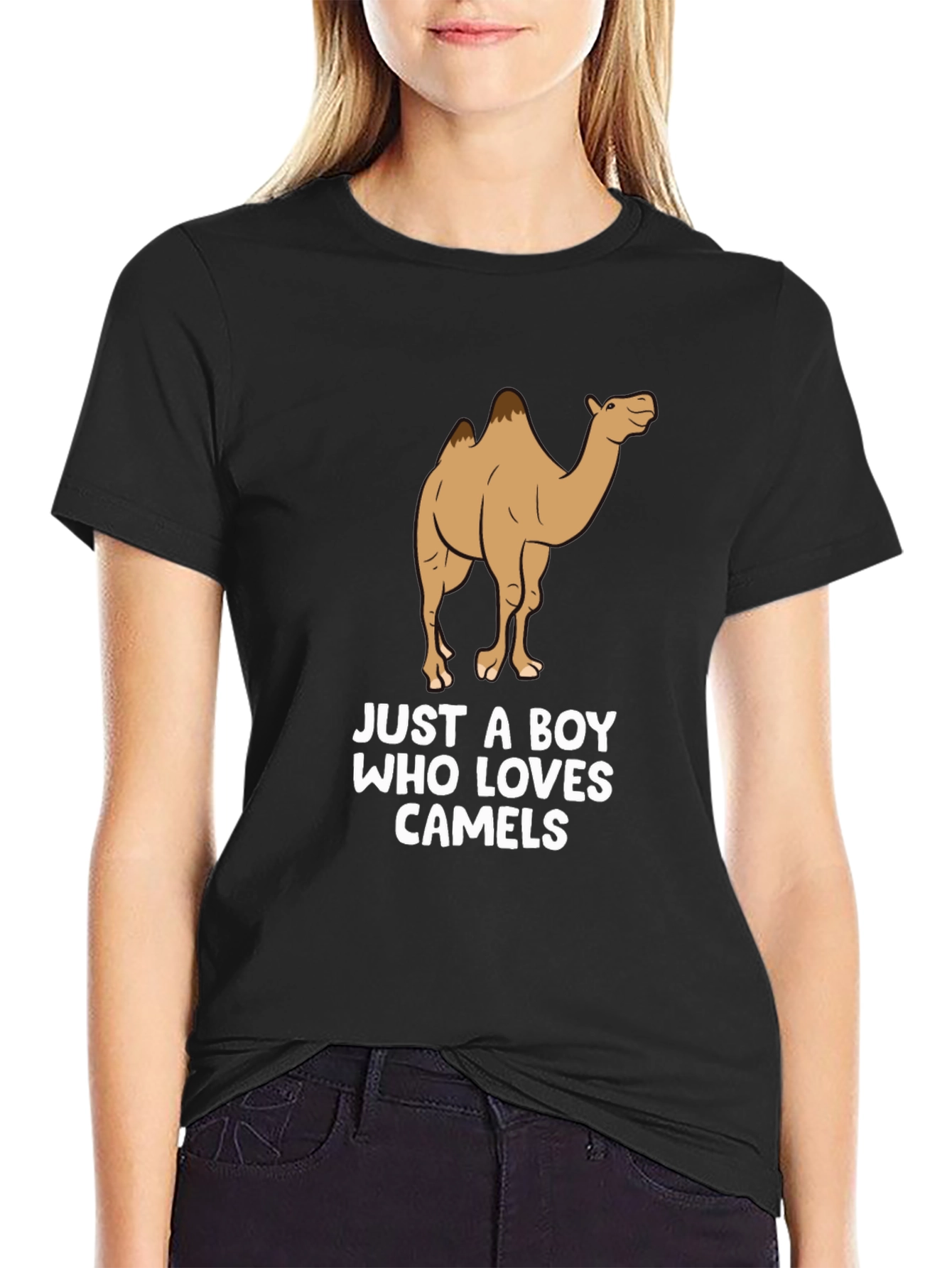 Black Camel Lover T-Shirt -  Men's Black Cotton Tee view 2